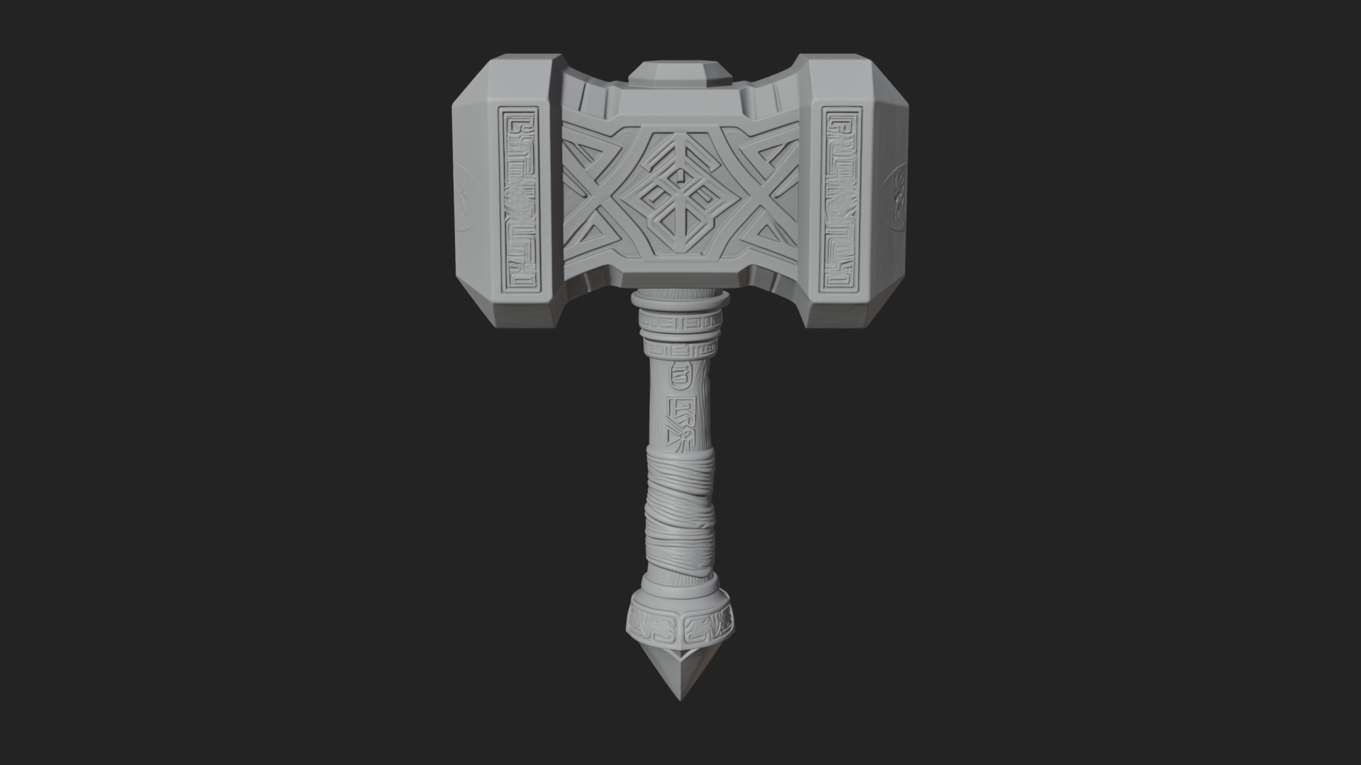 Block Head War Hammer Model Design 6 3D Print Model 3D Model