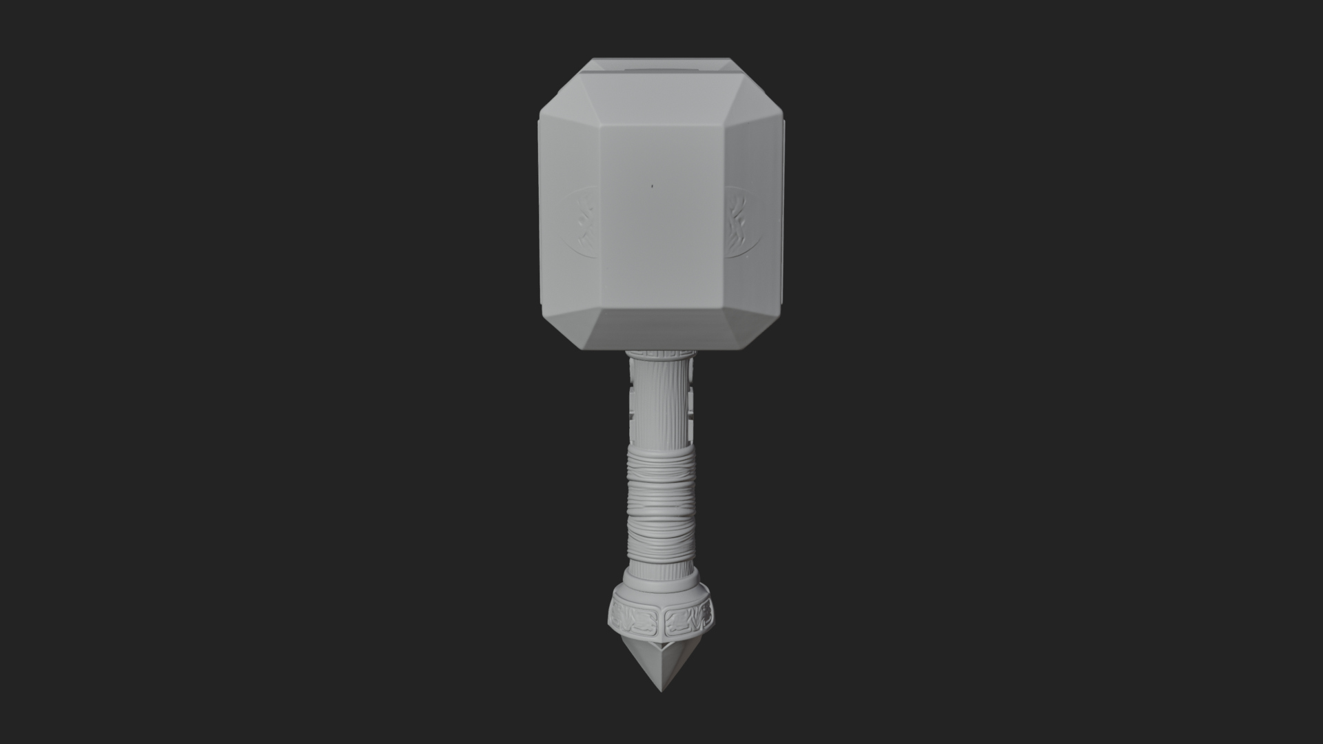 Block Head War Hammer Model Design 6 3D Print Model 3D Model