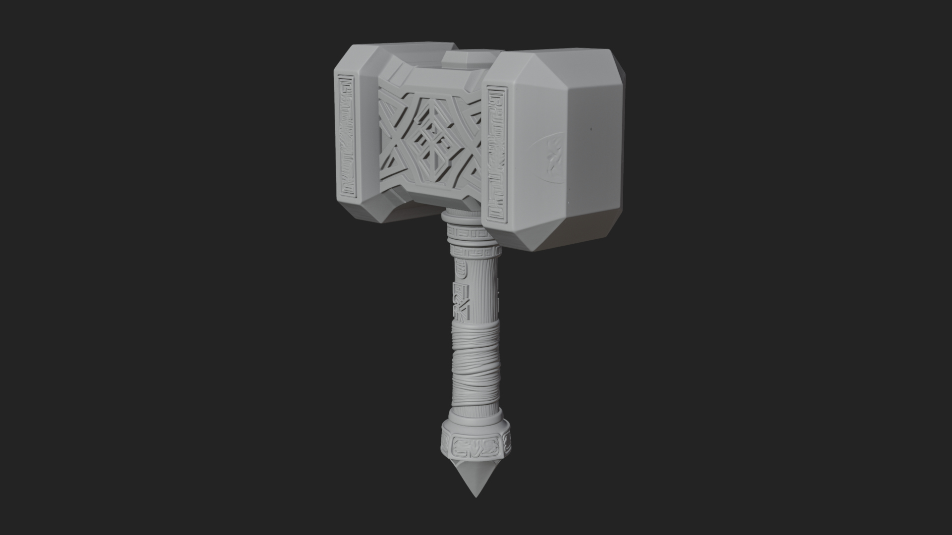 Block Head War Hammer Model Design 6 3D Print Model 3D Model
