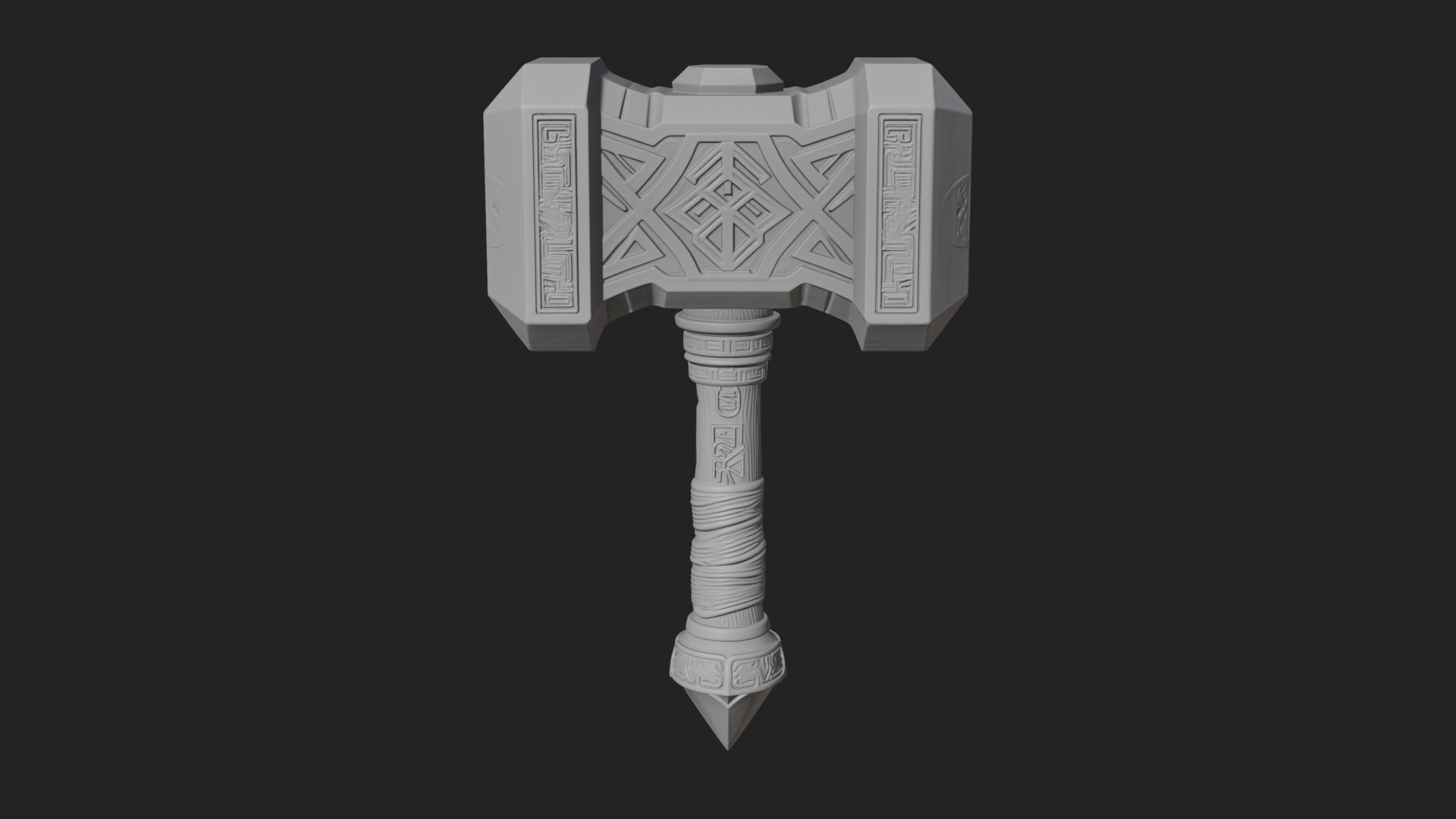 Block Head War Hammer Model Design 6 3D Print Model 3D Model