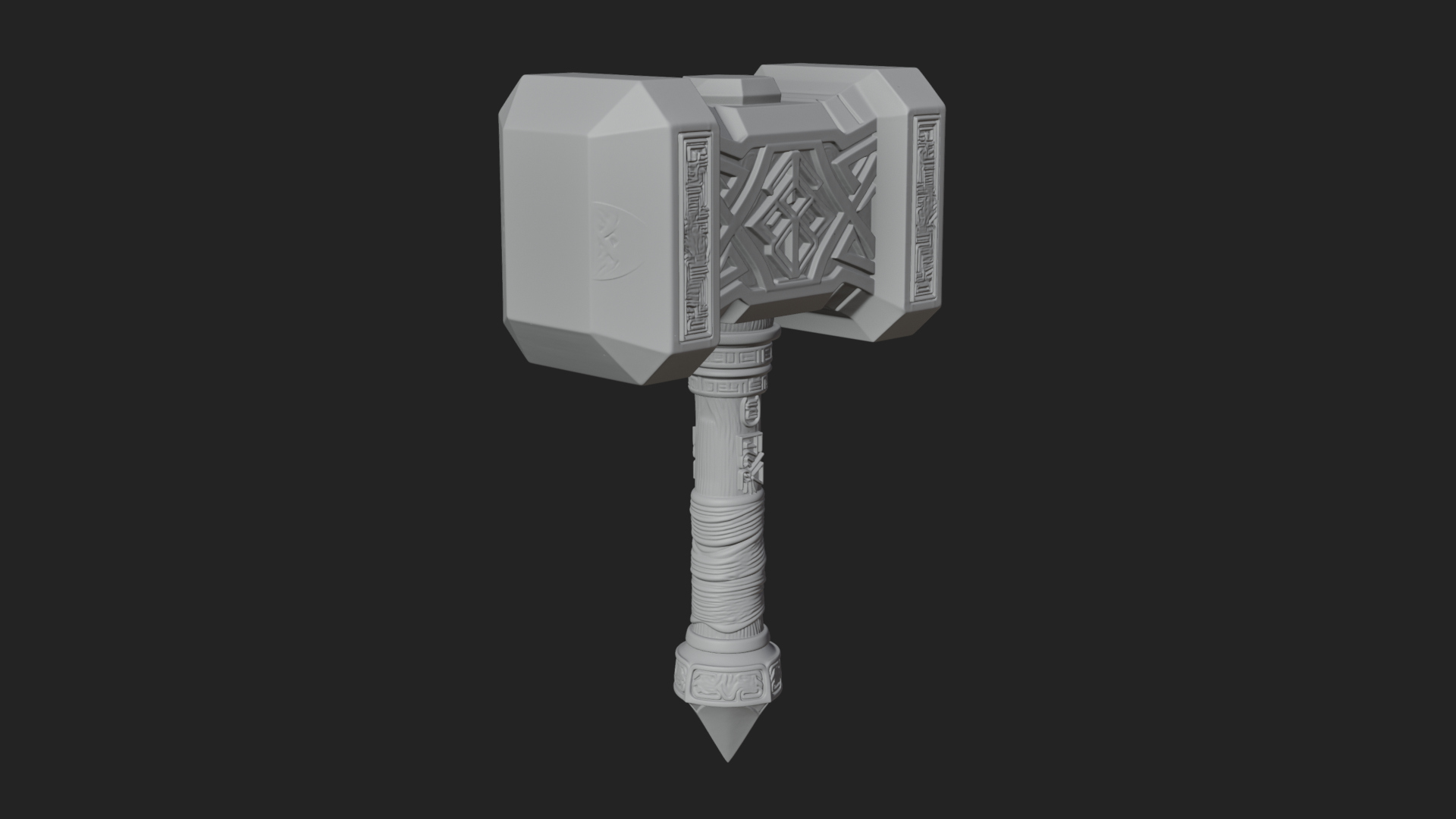 Block Head War Hammer Model Design 6 3D Print Model 3D Model