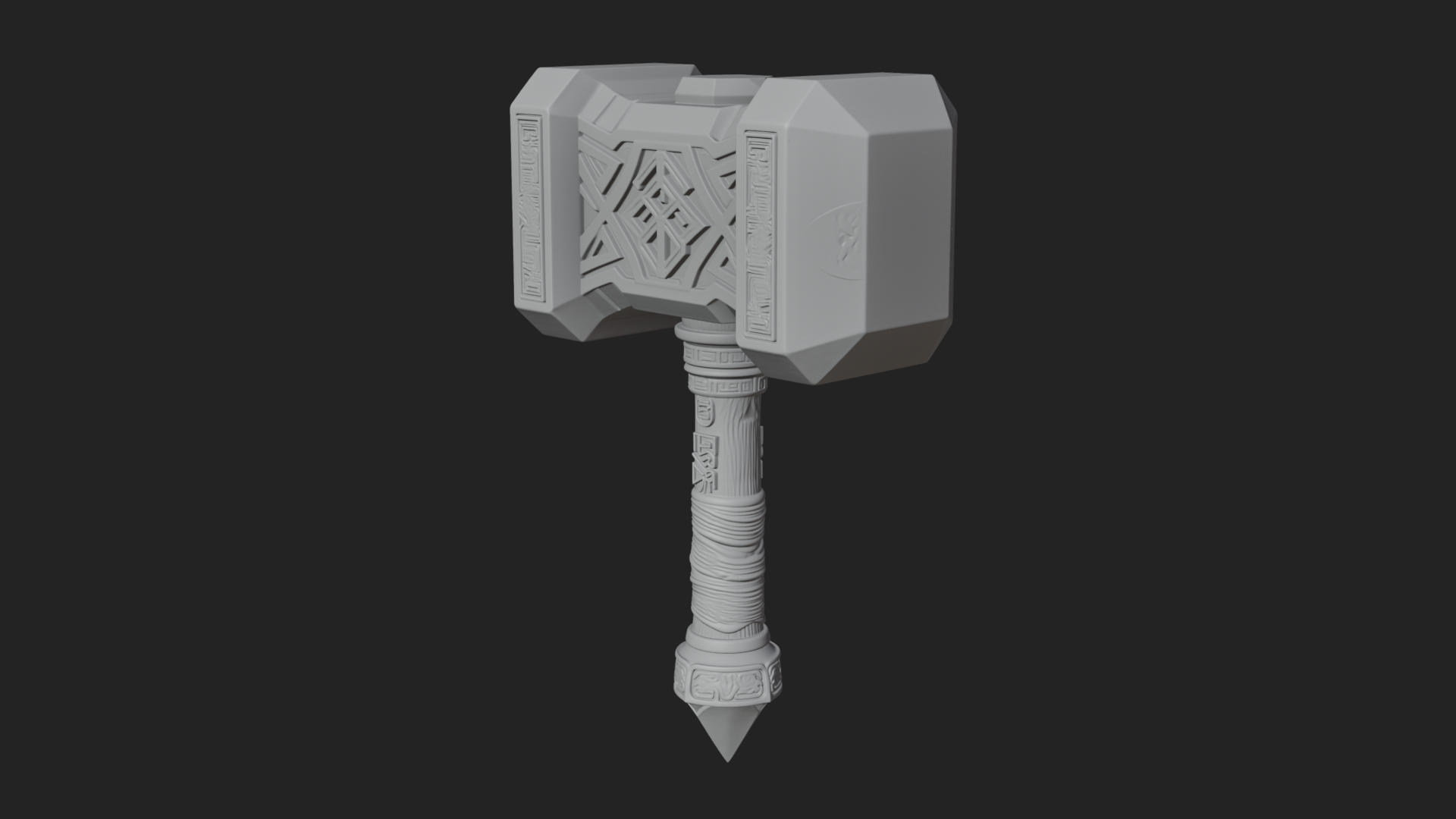Block Head War Hammer Model Design 6 3D Print Model 3D Model