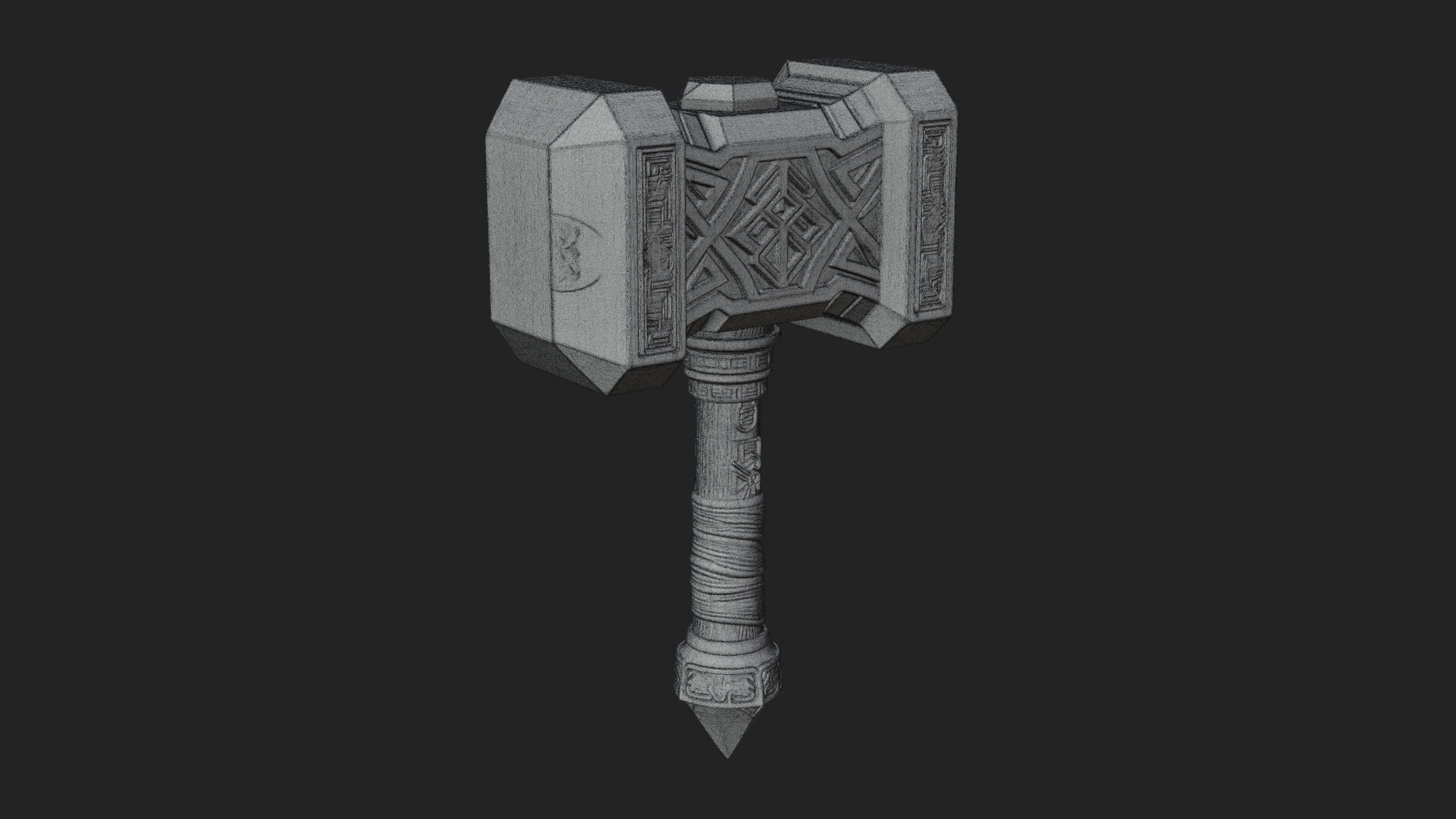 Block Head War Hammer Model Design 6 3D Print Model 3D Model