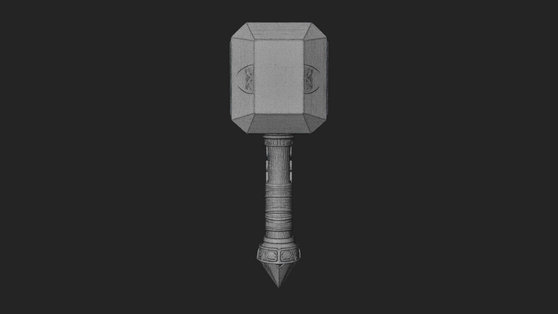 Block Head War Hammer Model Design 6 3D Print Model 3D Model