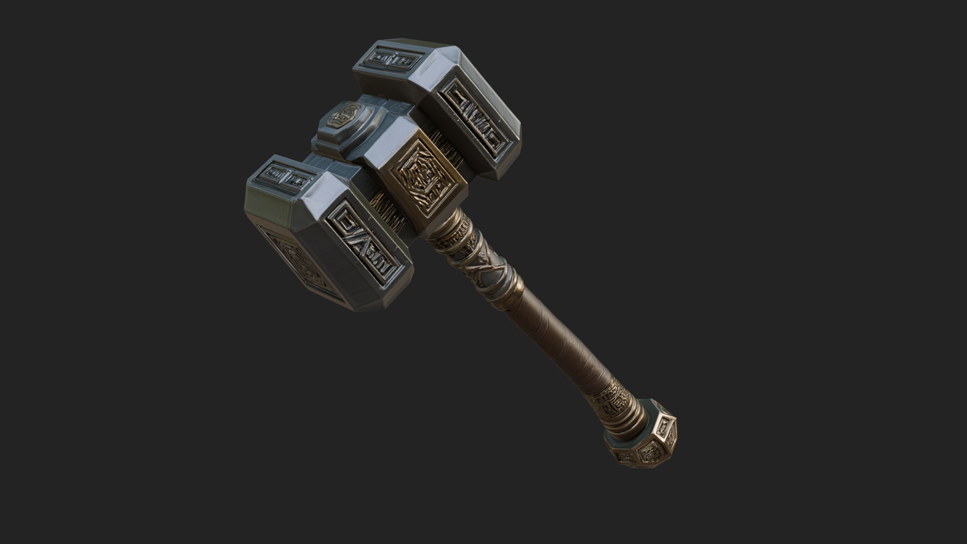 Block Head War Hammer Model Design 7 3D Print Model 3D Model