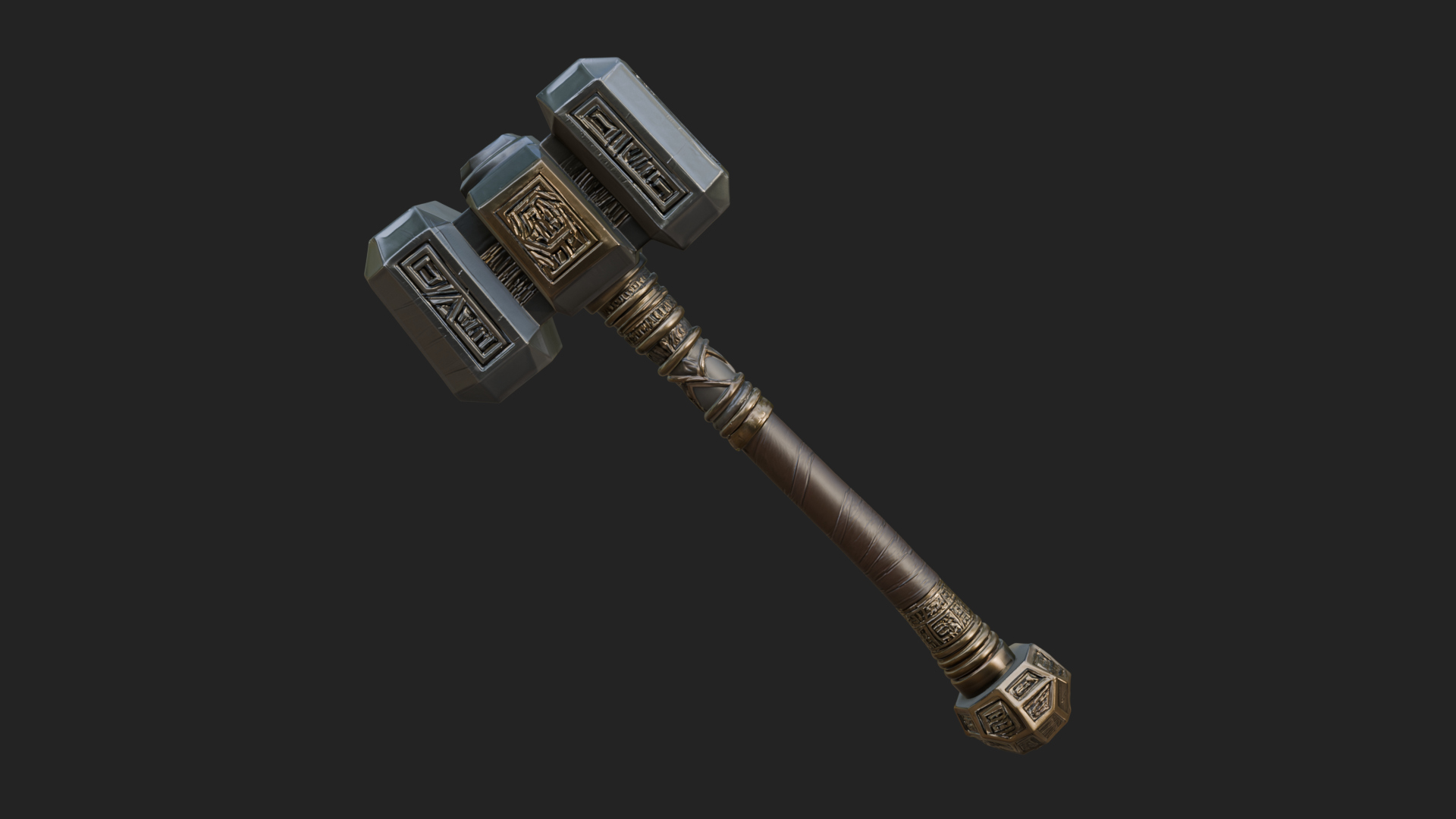 Block Head War Hammer Model Design 7 3D Print Model 3D Model