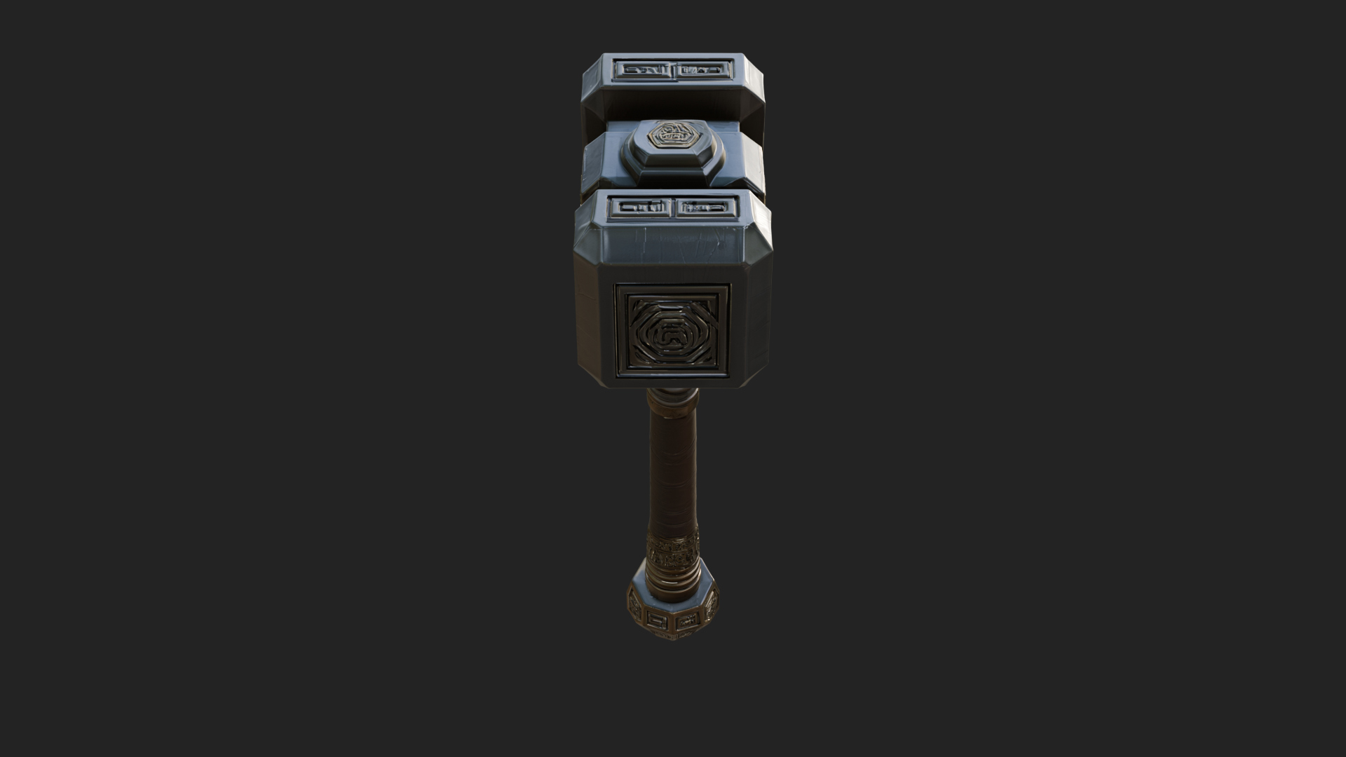 Block Head War Hammer Model Design 7 3D Print Model 3D Model