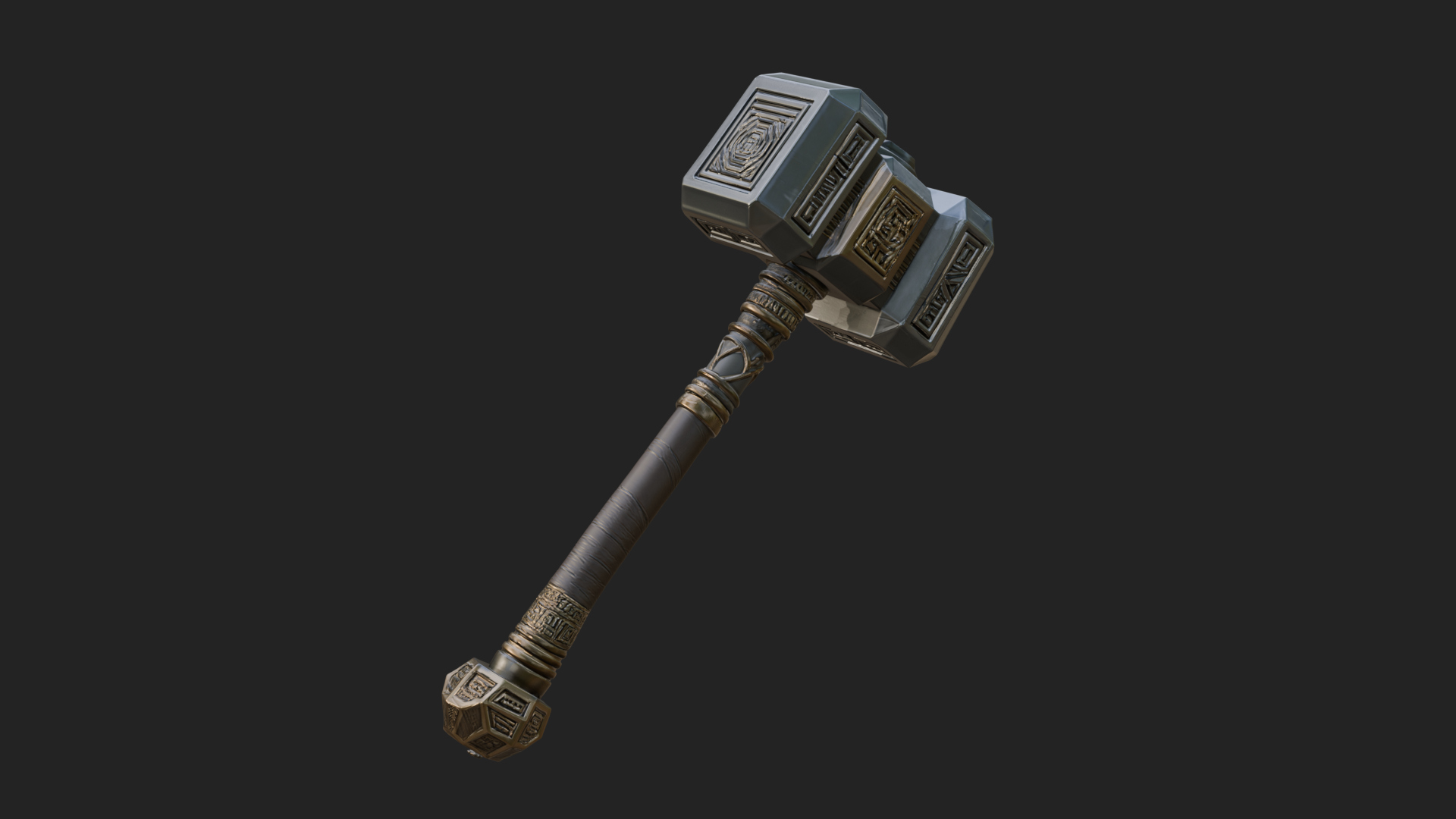 Block Head War Hammer Model Design 7 3D Print Model 3D Model