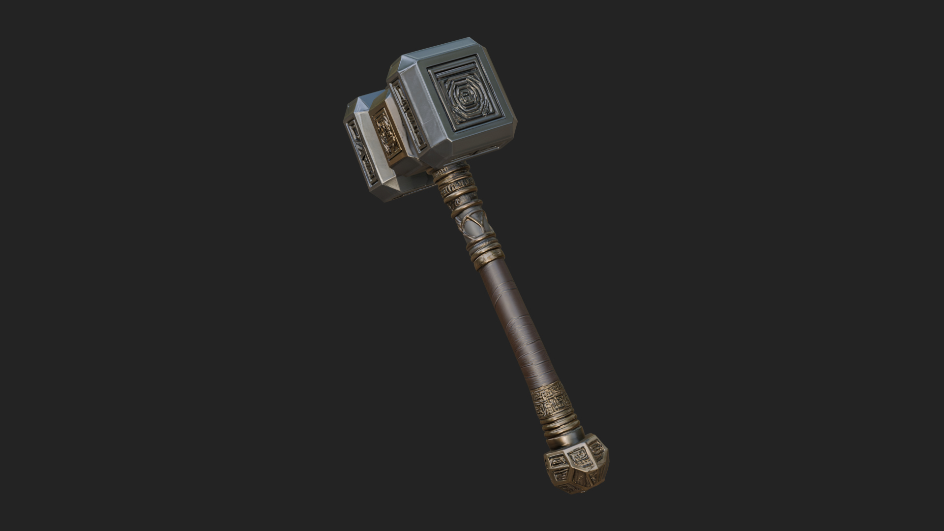 Block Head War Hammer Model Design 7 3D Print Model 3D Model