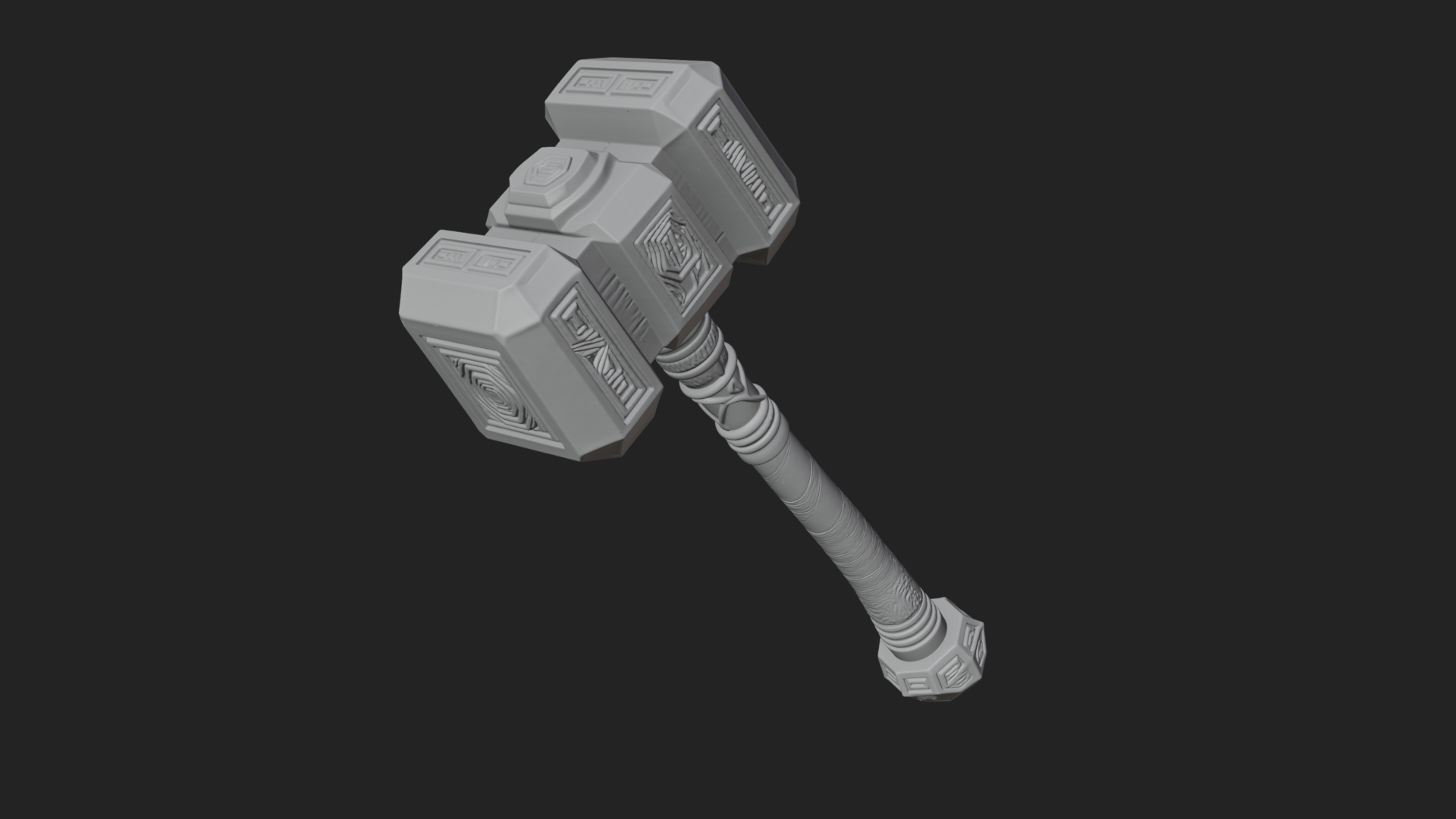 Block Head War Hammer Model Design 7 3D Print Model 3D Model