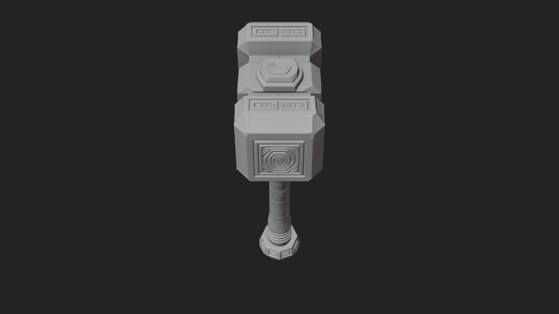 Block Head War Hammer Model Design 7 3D Print Model 3D Model
