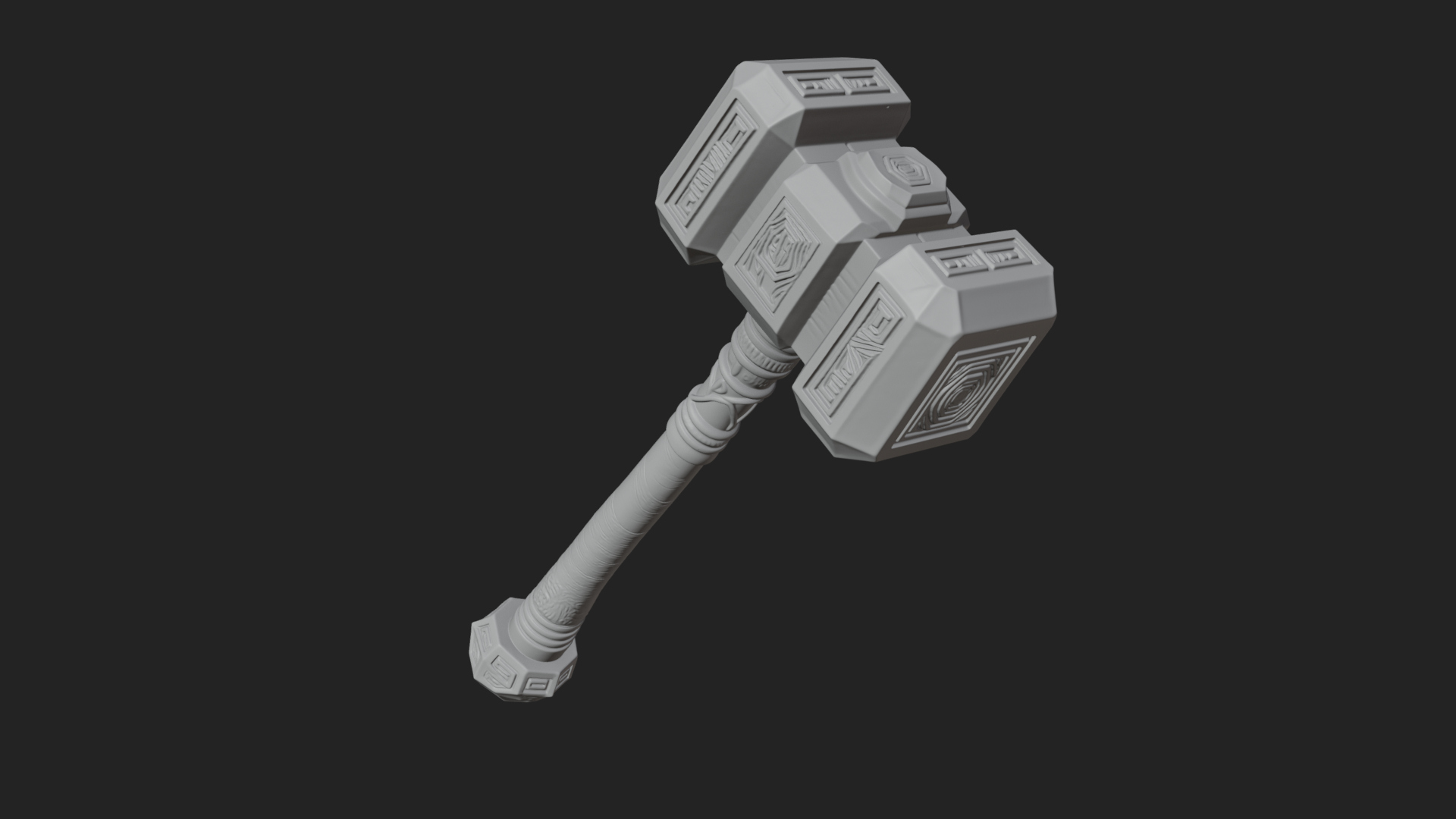 Block Head War Hammer Model Design 7 3D Print Model 3D Model