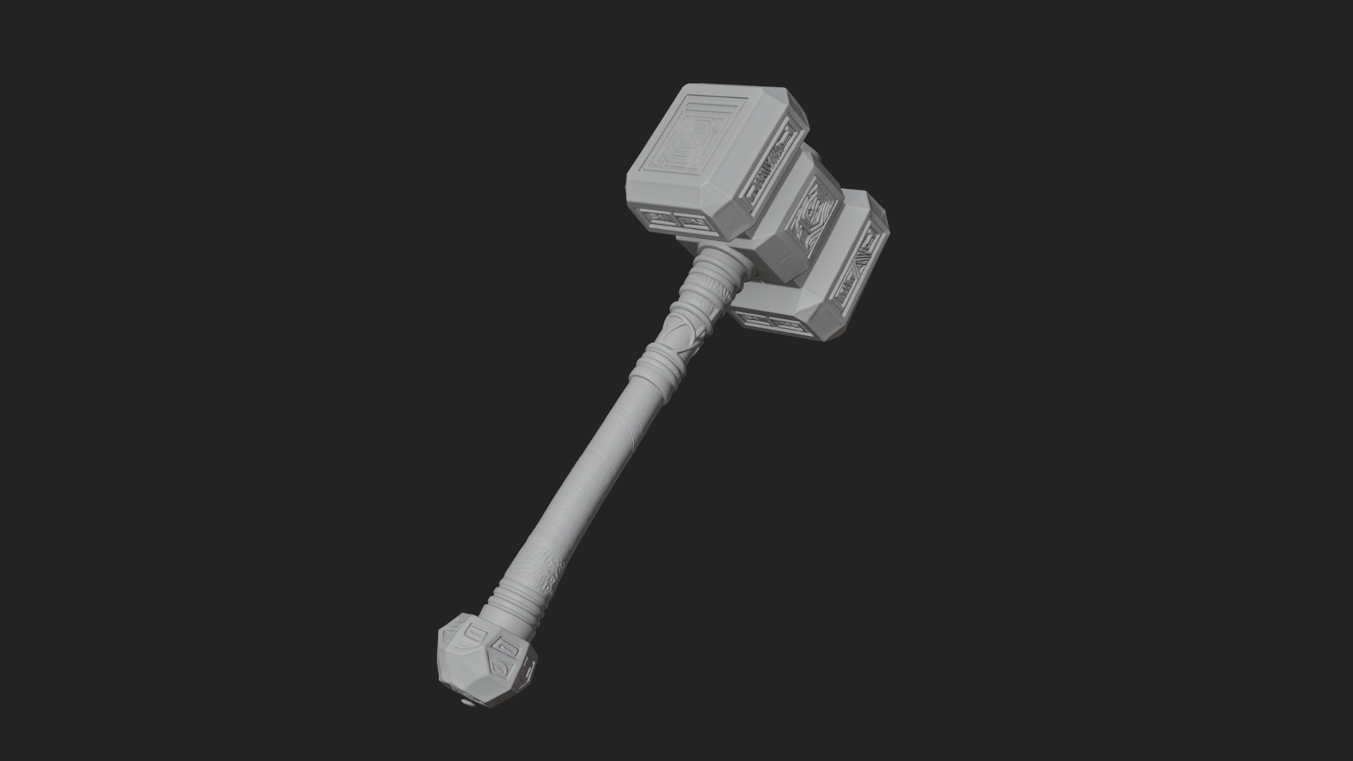 Block Head War Hammer Model Design 7 3D Print Model 3D Model