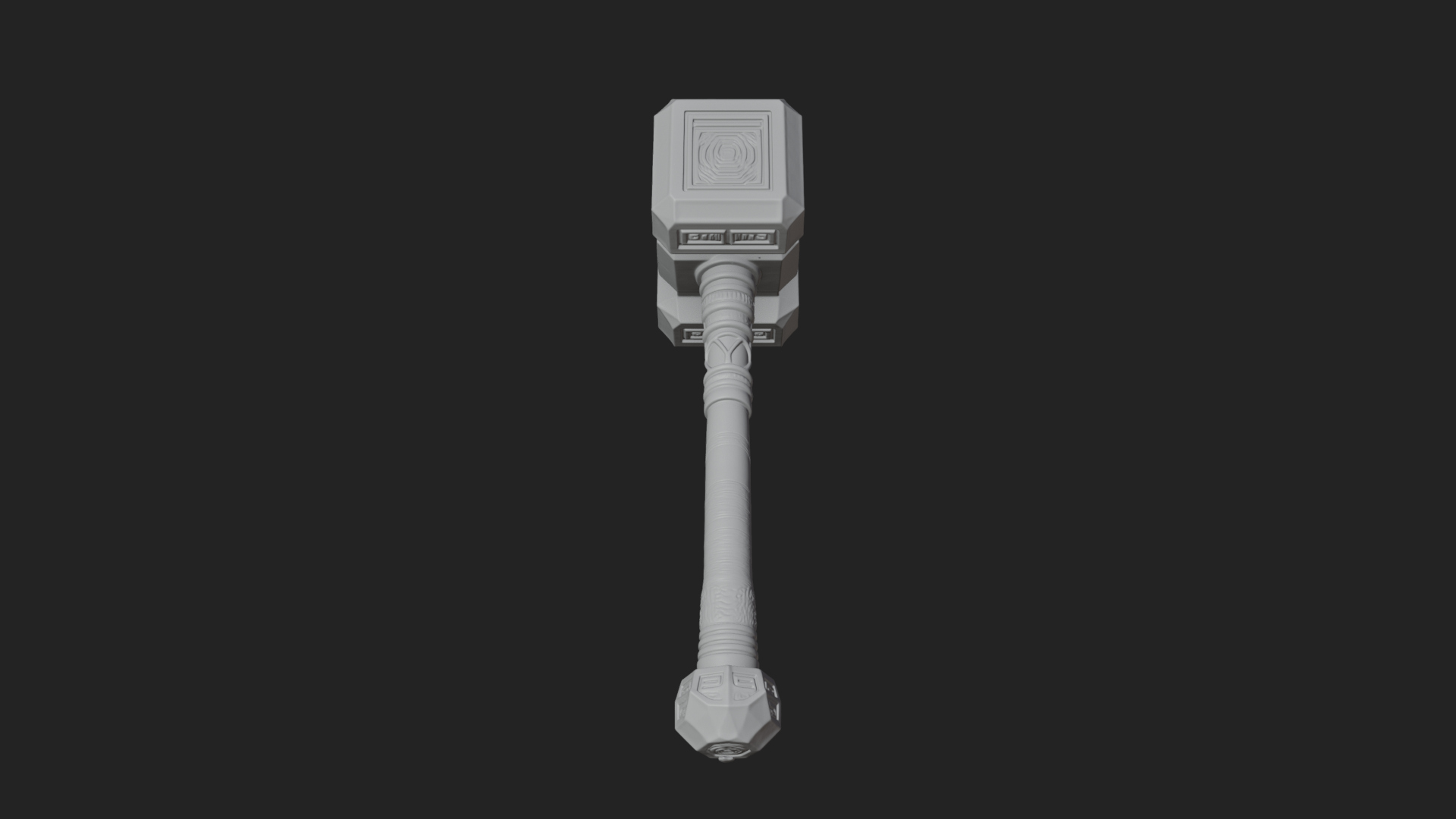 Block Head War Hammer Model Design 7 3D Print Model 3D Model