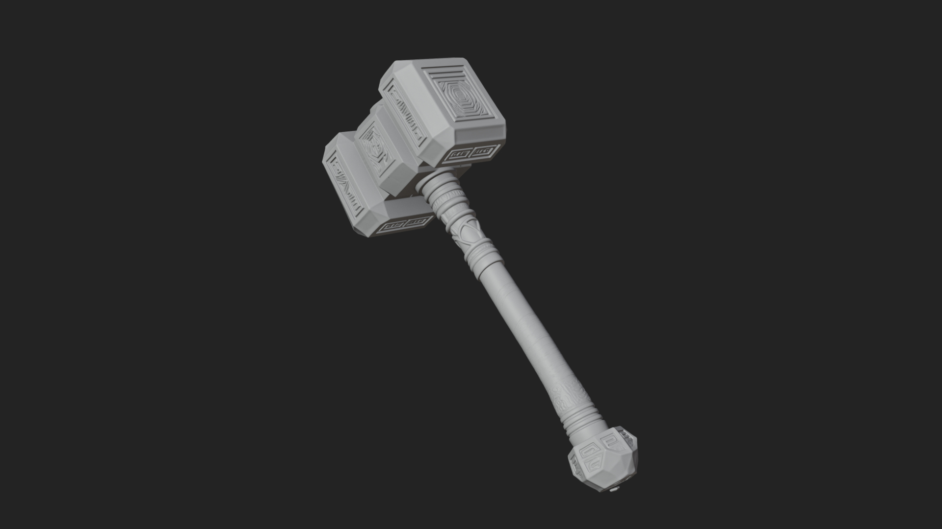 Block Head War Hammer Model Design 7 3D Print Model 3D Model