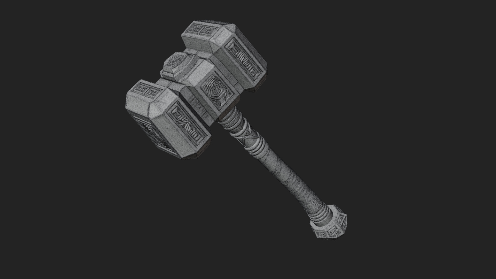 Block Head War Hammer Model Design 7 3D Print Model 3D Model