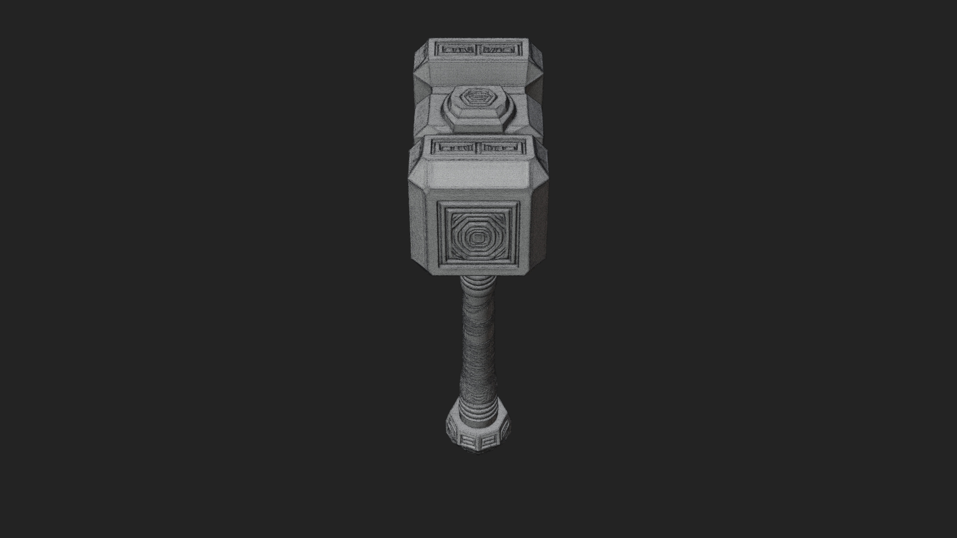 Block Head War Hammer Model Design 7 3D Print Model 3D Model