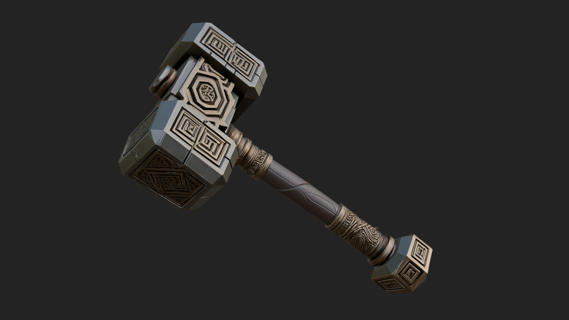 Block Head War Hammer Model Design 8 3D Print Model 3D Model