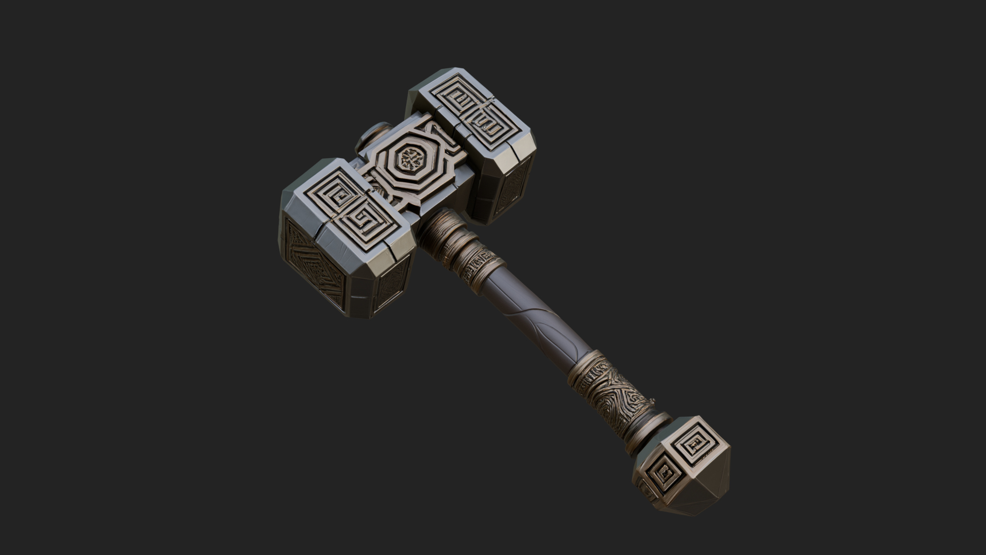 Block Head War Hammer Model Design 8 3D Print Model 3D Model