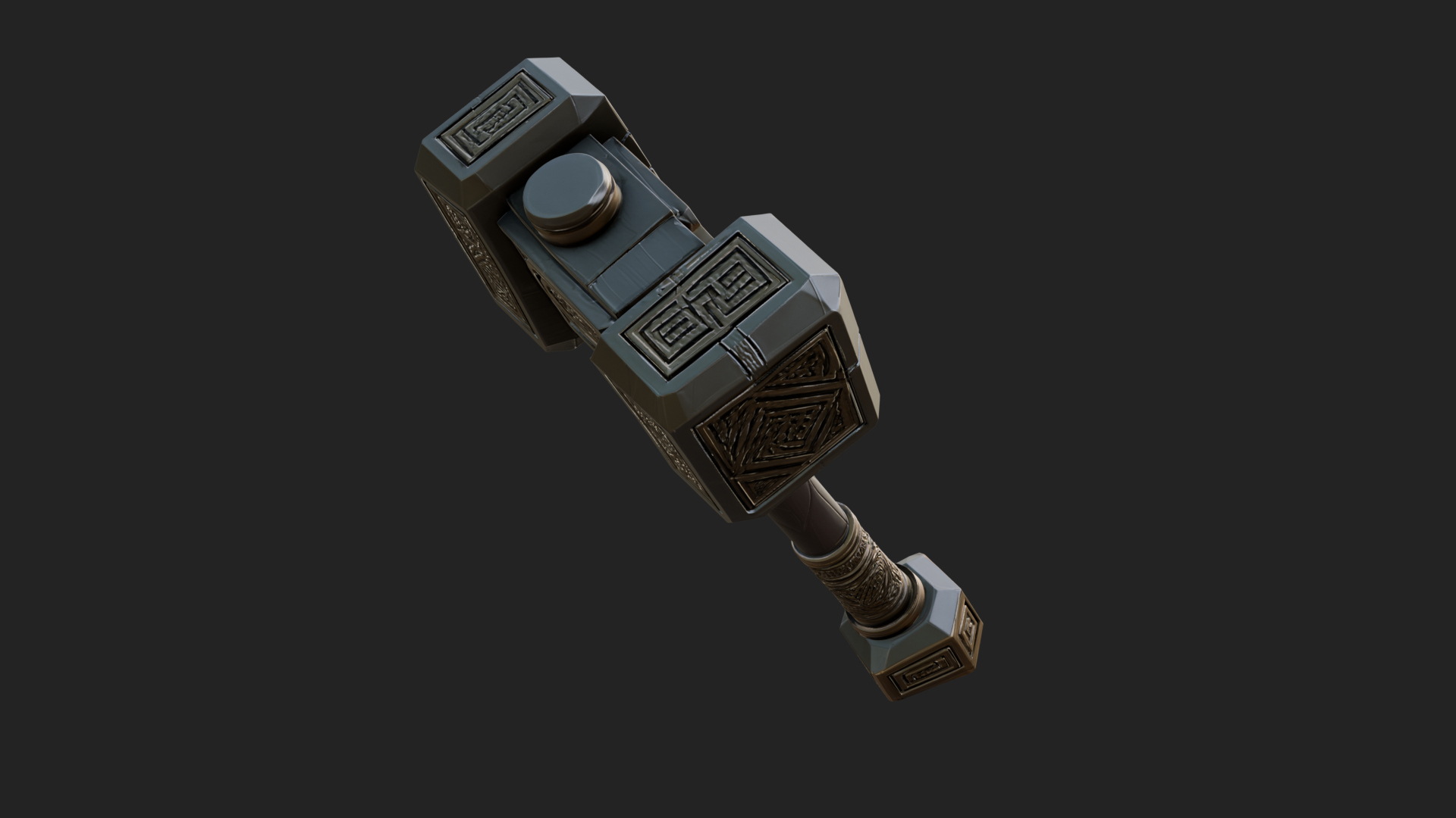 Block Head War Hammer Model Design 8 3D Print Model 3D Model