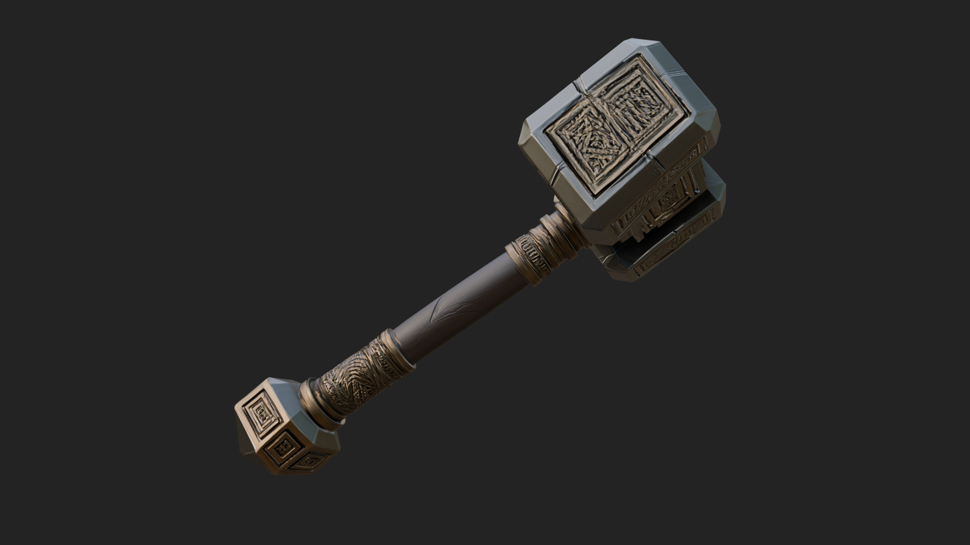 Block Head War Hammer Model Design 8 3D Print Model 3D Model