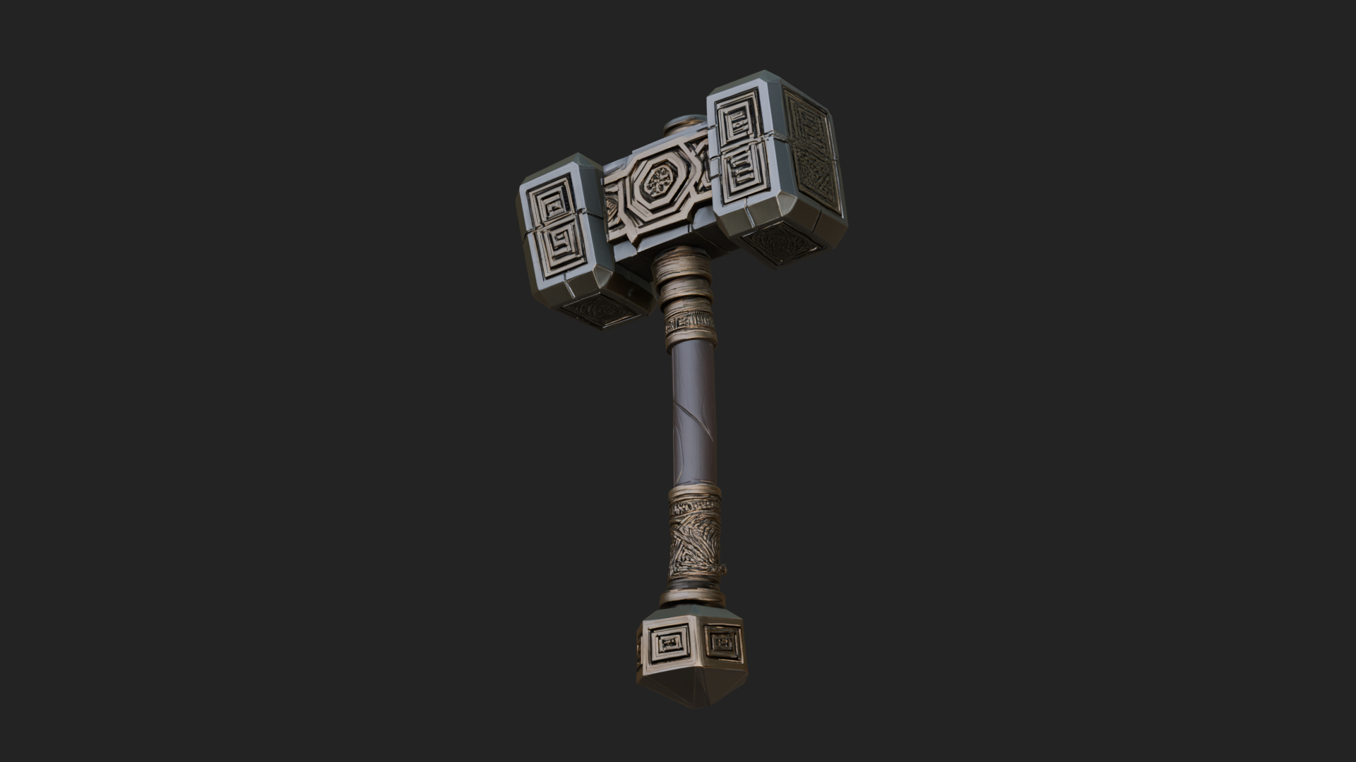 Block Head War Hammer Model Design 8 3D Print Model 3D Model