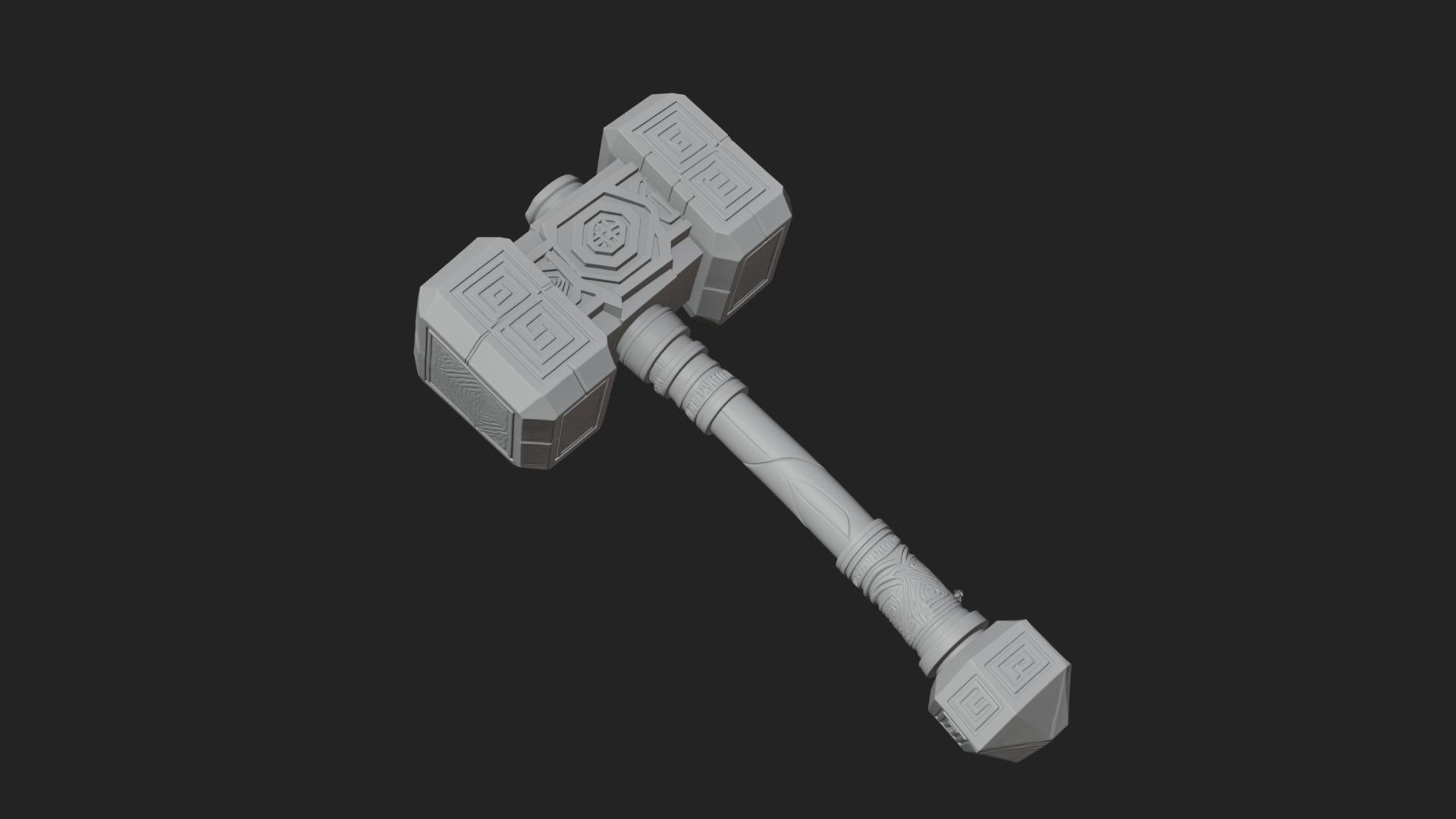 Block Head War Hammer Model Design 8 3D Print Model 3D Model