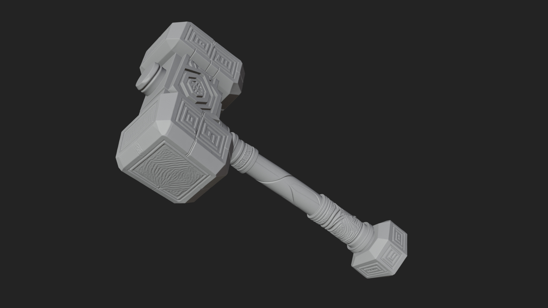Block Head War Hammer Model Design 8 3D Print Model 3D Model