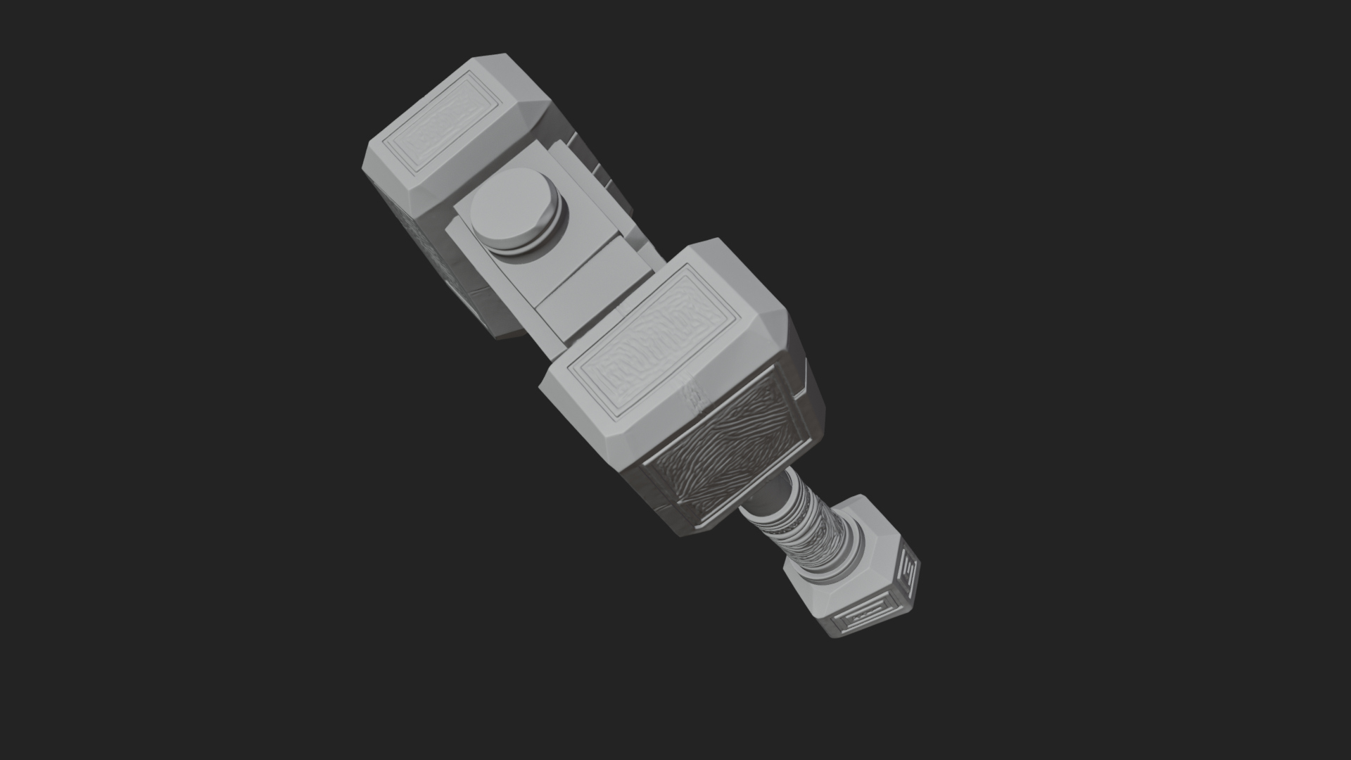 Block Head War Hammer Model Design 8 3D Print Model 3D Model