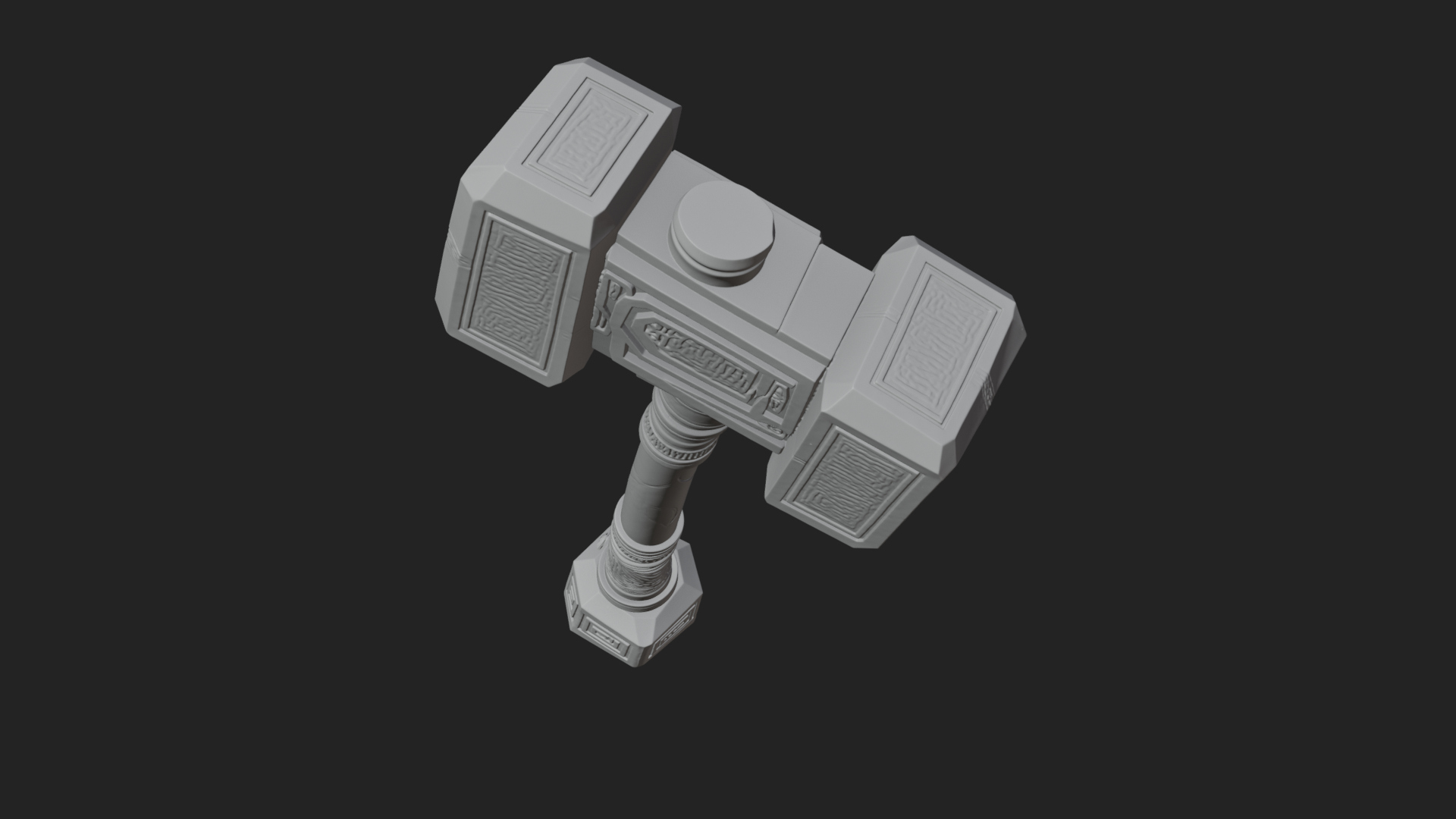 Block Head War Hammer Model Design 8 3D Print Model 3D Model