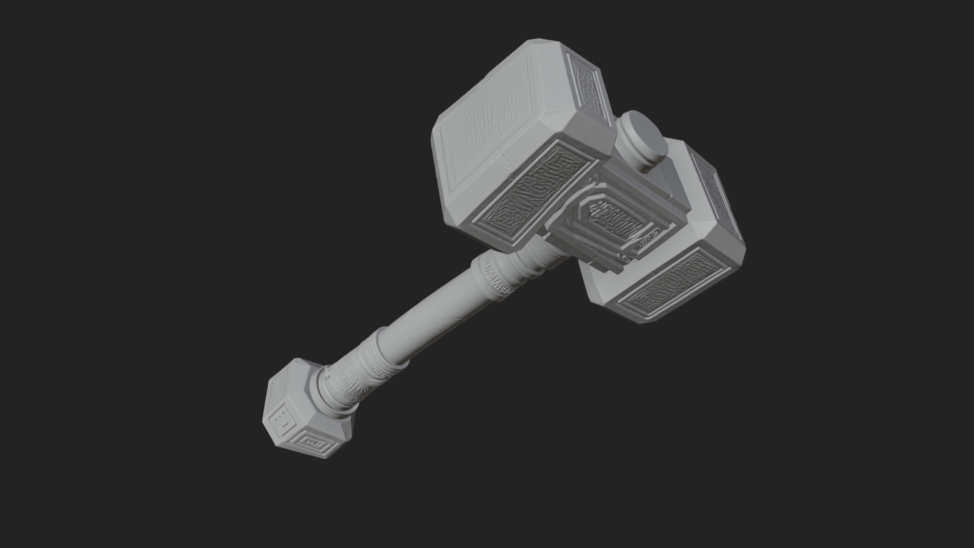 Block Head War Hammer Model Design 8 3D Print Model 3D Model