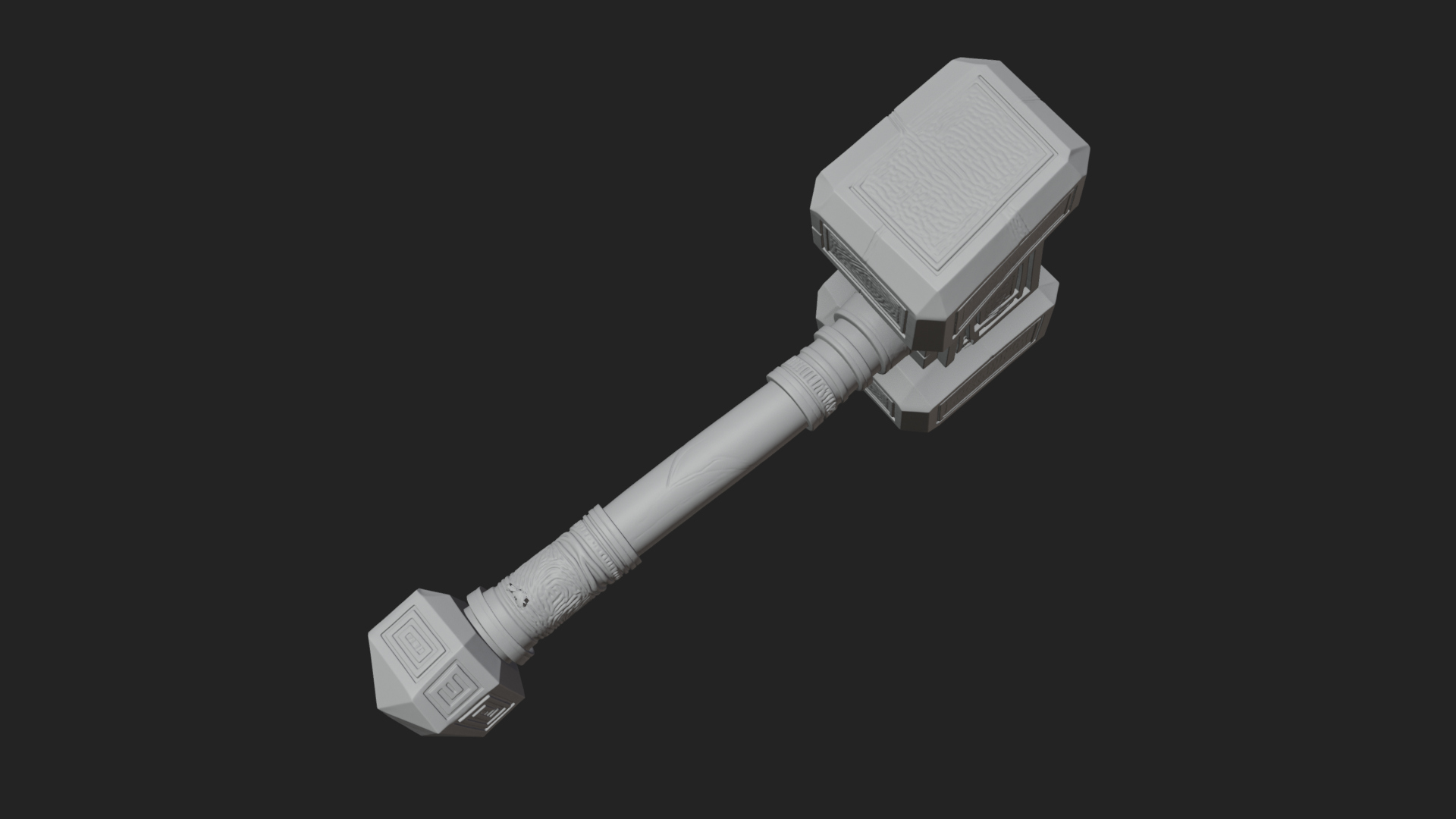 Block Head War Hammer Model Design 8 3D Print Model 3D Model