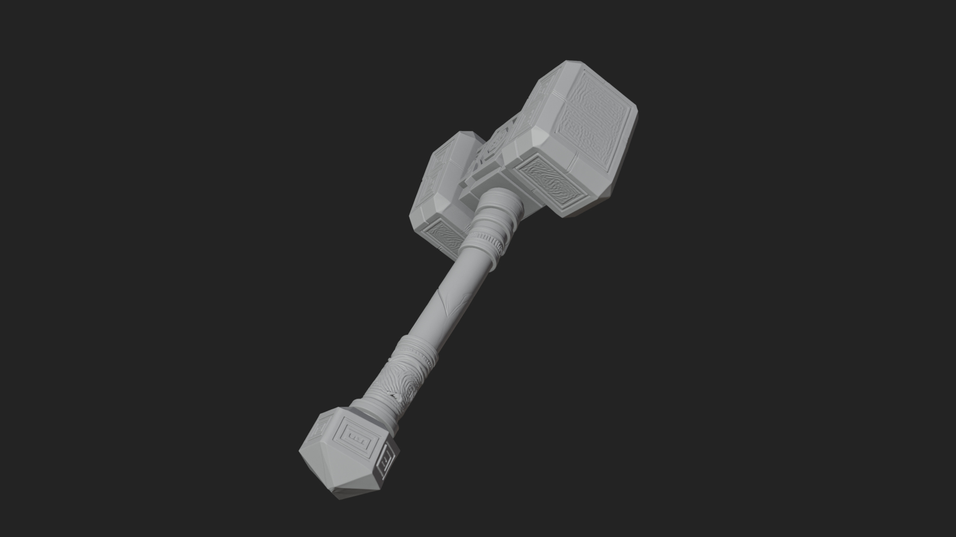 Block Head War Hammer Model Design 8 3D Print Model 3D Model