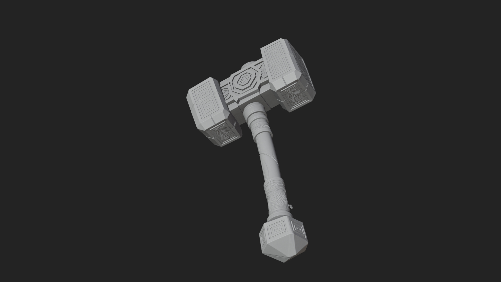 Block Head War Hammer Model Design 8 3D Print Model 3D Model