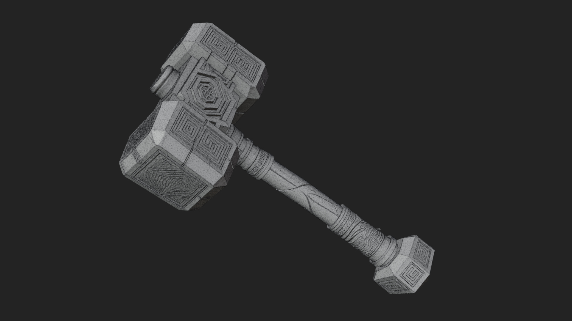 Block Head War Hammer Model Design 8 3D Print Model 3D Model