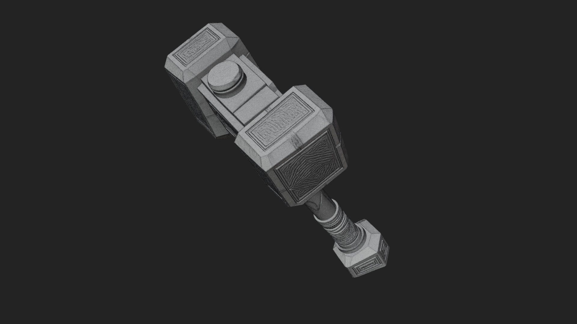 Block Head War Hammer Model Design 8 3D Print Model 3D Model