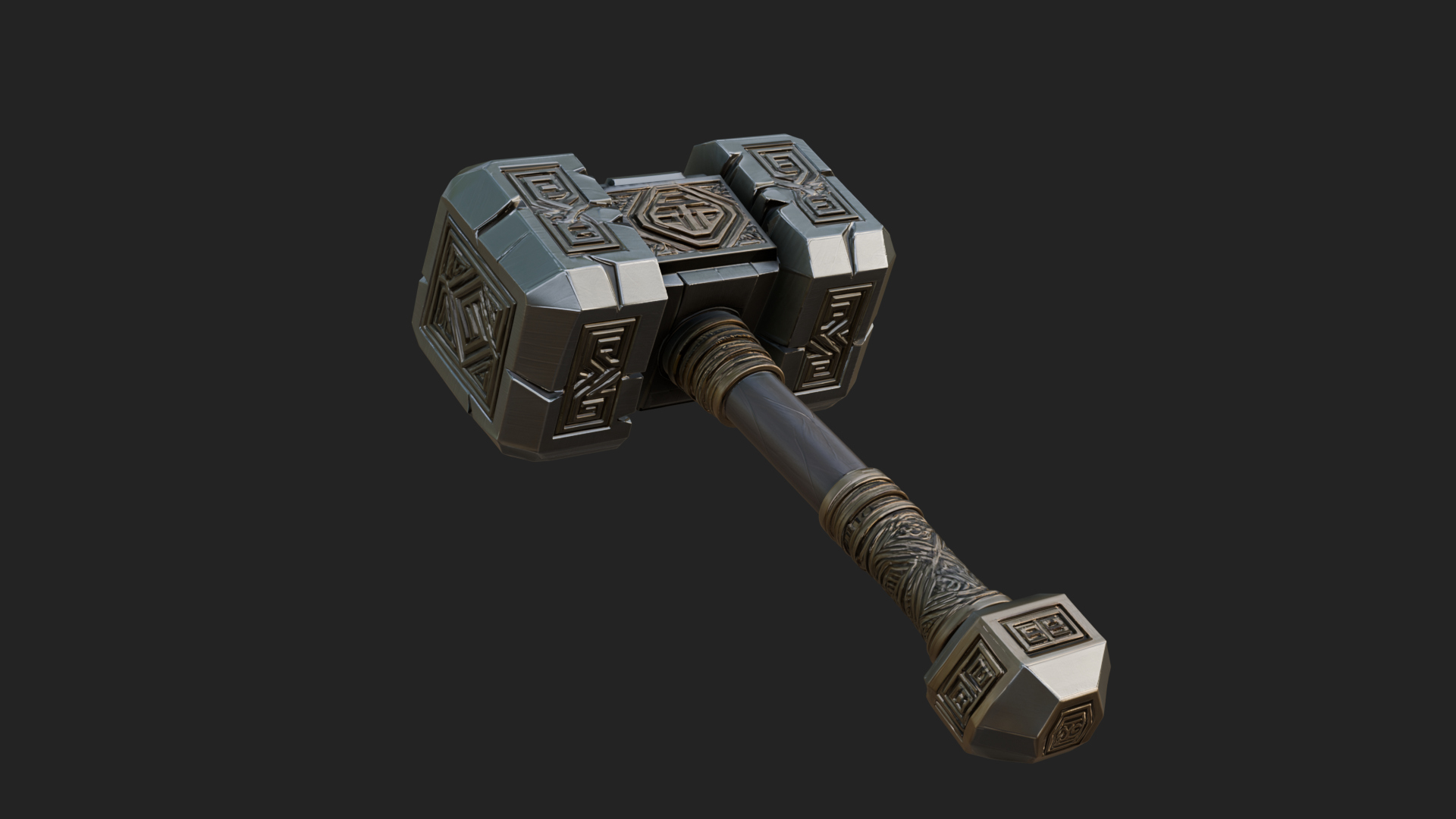 Block Head War Hammer Model Design 9 3D Print Model 3D Model
