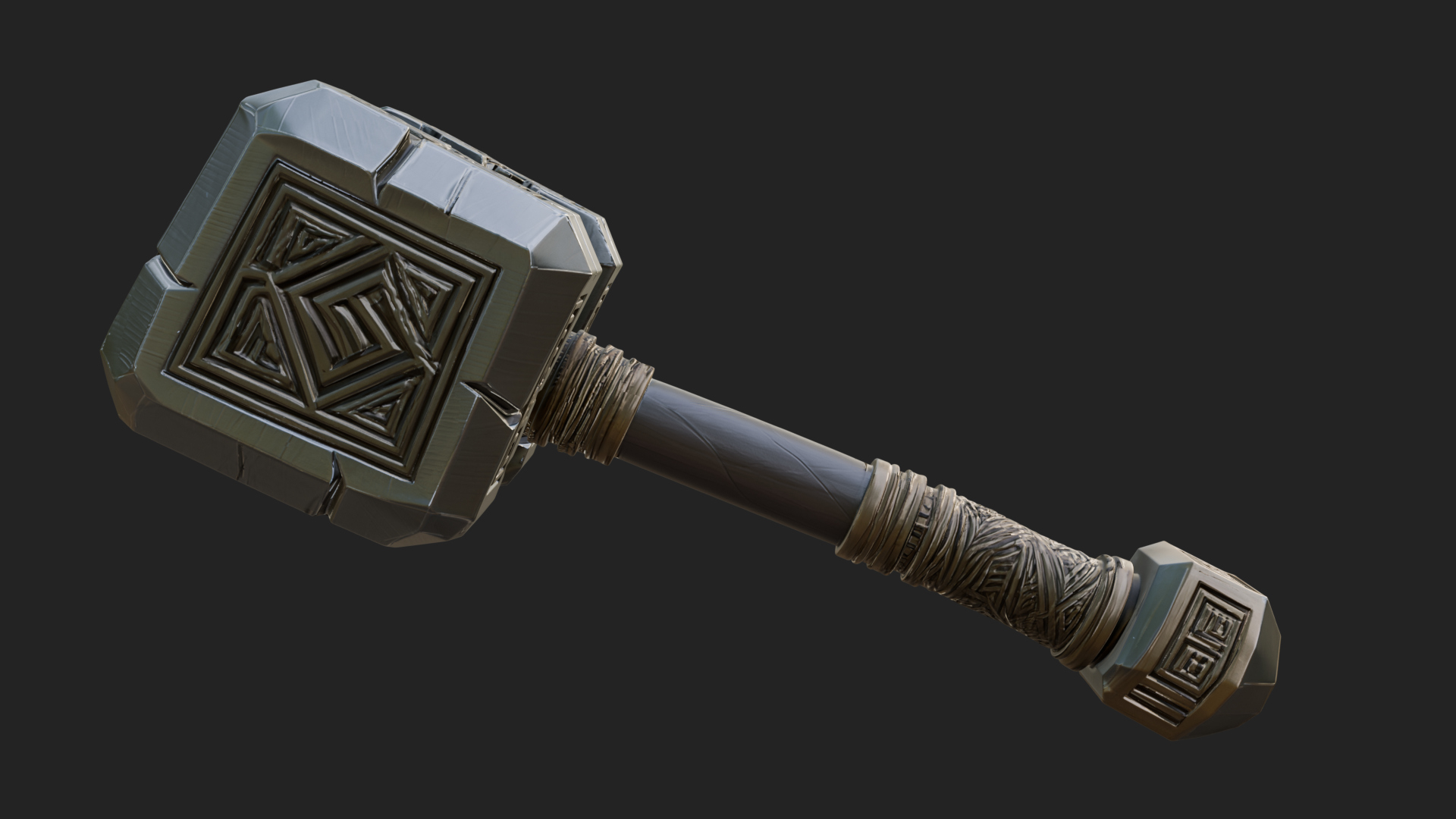 Block Head War Hammer Model Design 9 3D Print Model 3D Model