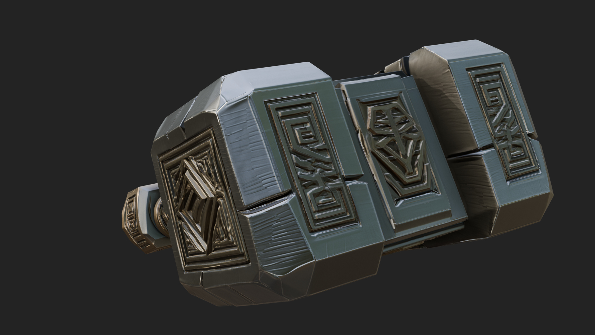 Block Head War Hammer Model Design 9 3D Print Model 3D Model