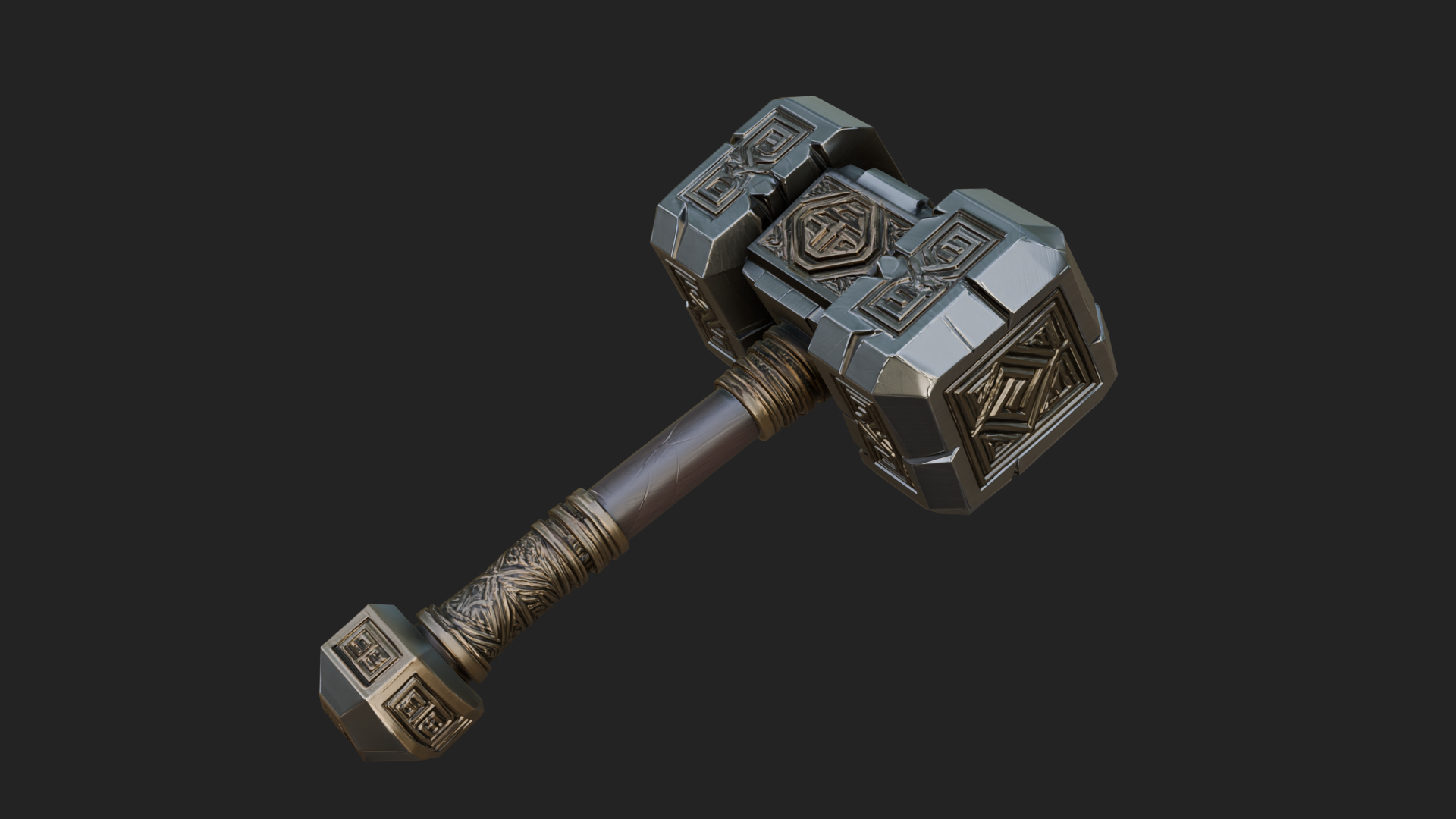 Block Head War Hammer Model Design 9 3D Print Model 3D Model