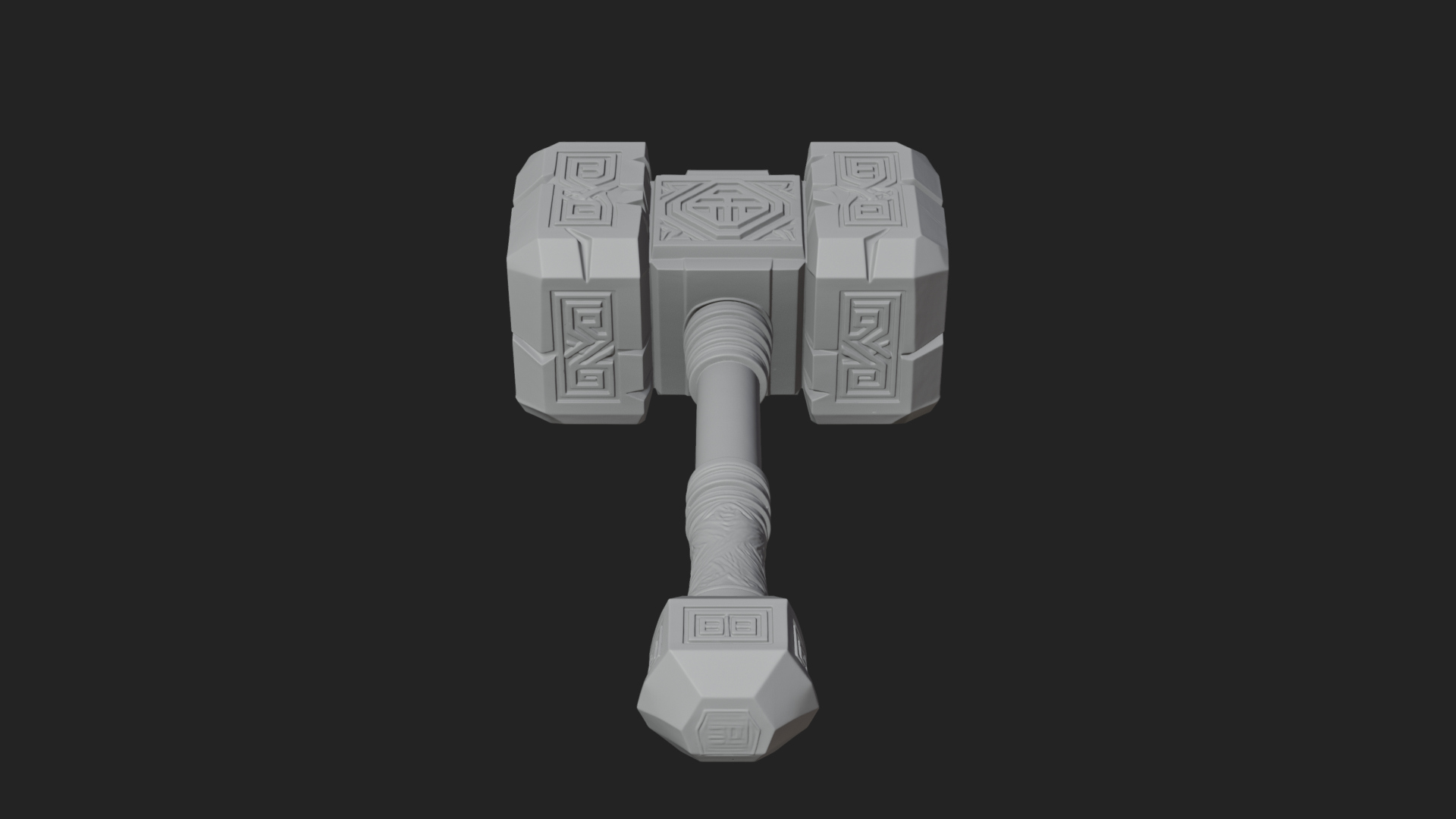 Block Head War Hammer Model Design 9 3D Print Model 3D Model