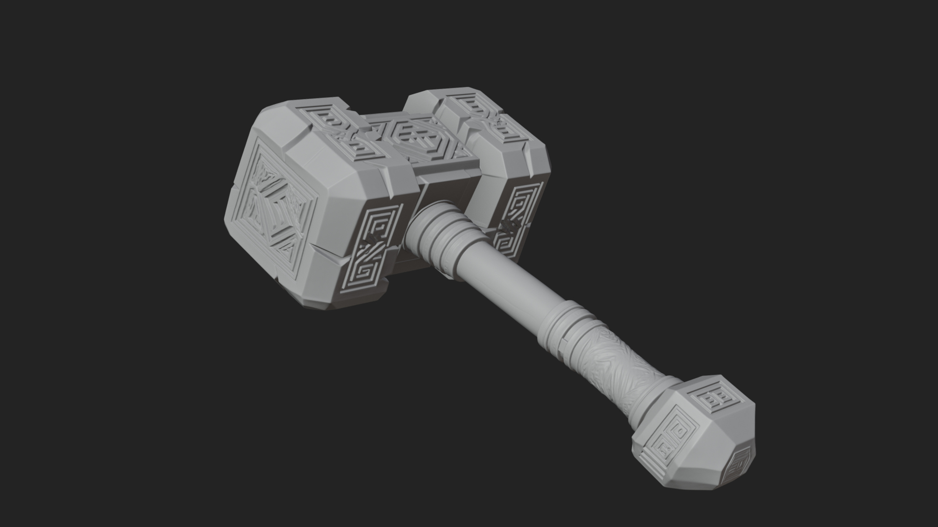 Block Head War Hammer Model Design 9 3D Print Model 3D Model