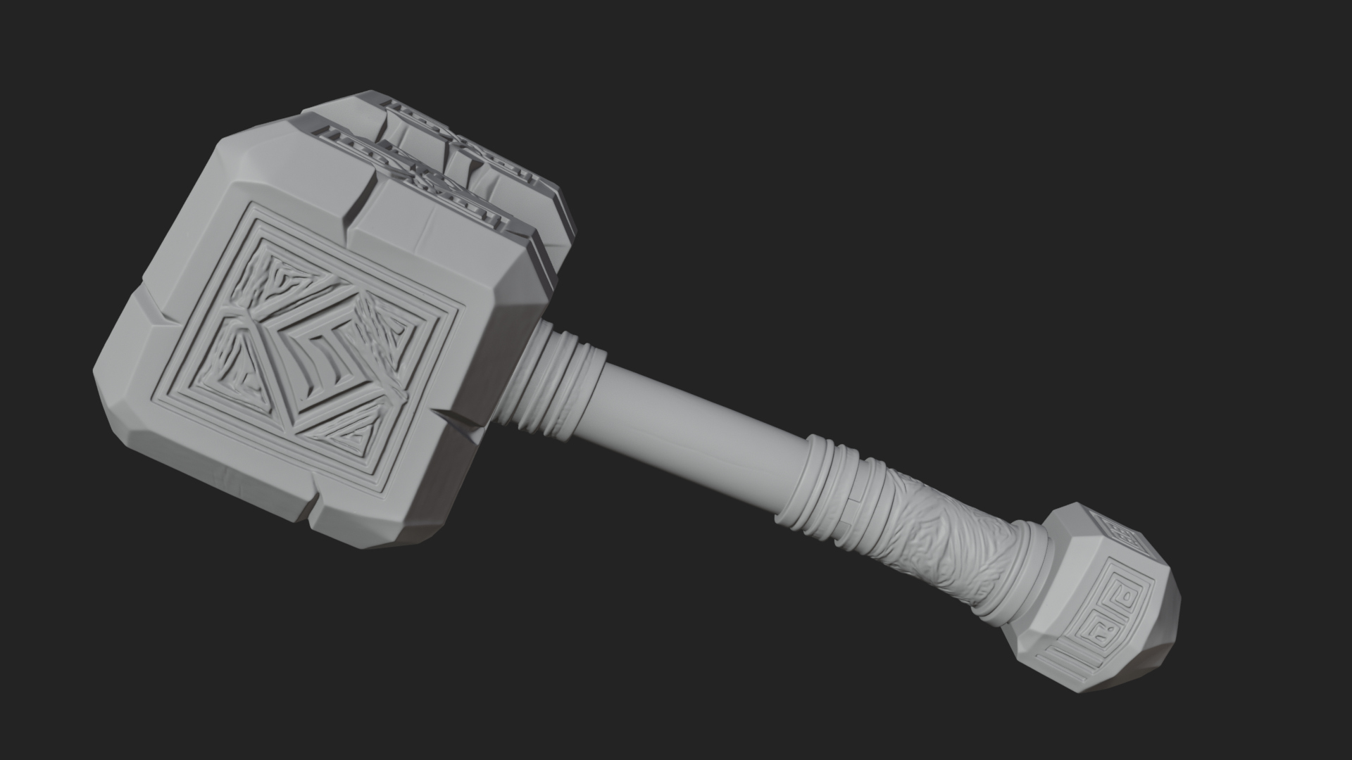 Block Head War Hammer Model Design 9 3D Print Model 3D Model