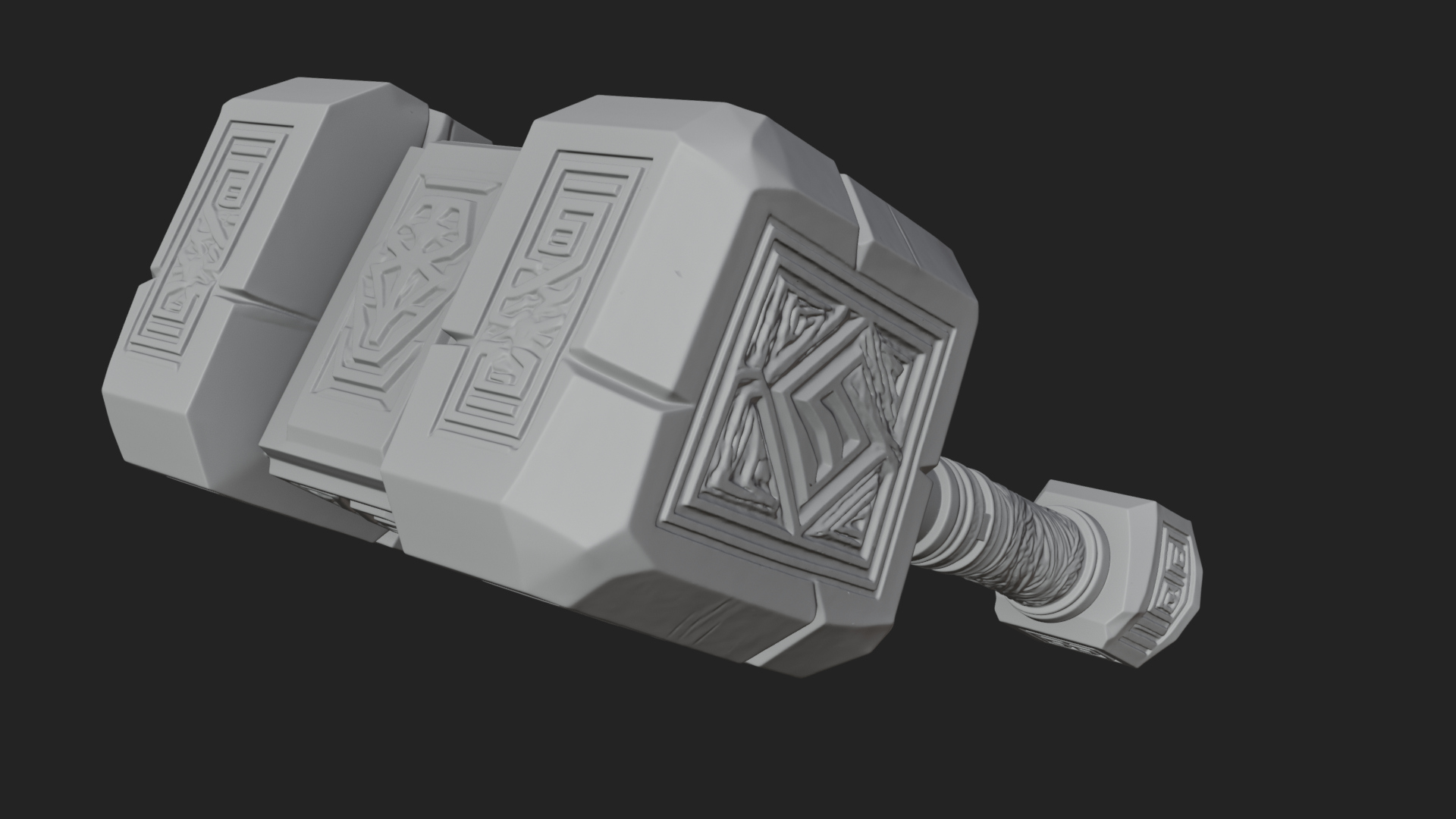 Block Head War Hammer Model Design 9 3D Print Model 3D Model