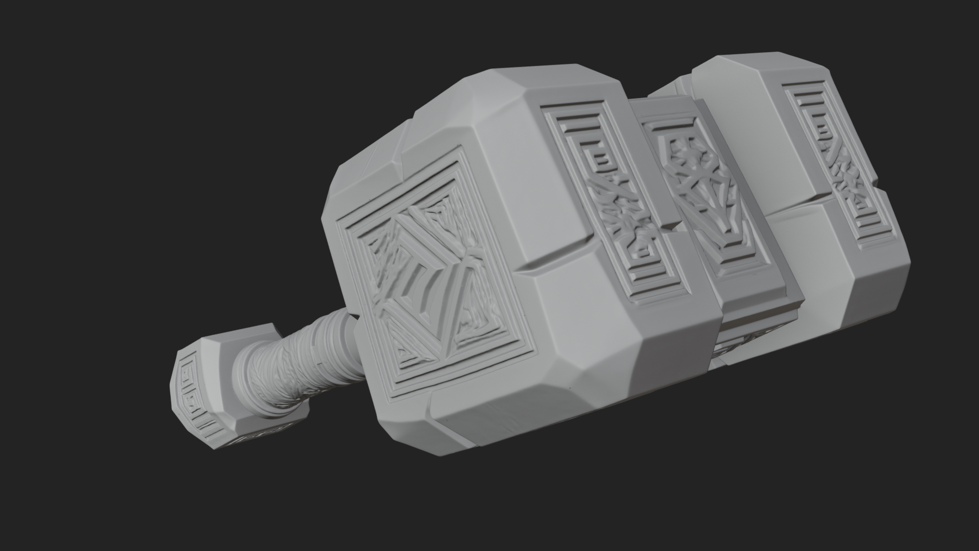 Block Head War Hammer Model Design 9 3D Print Model 3D Model