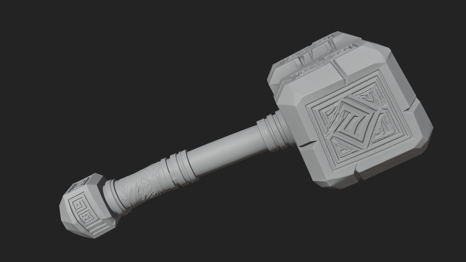Block Head War Hammer Model Design 9 3D Print Model 3D Model