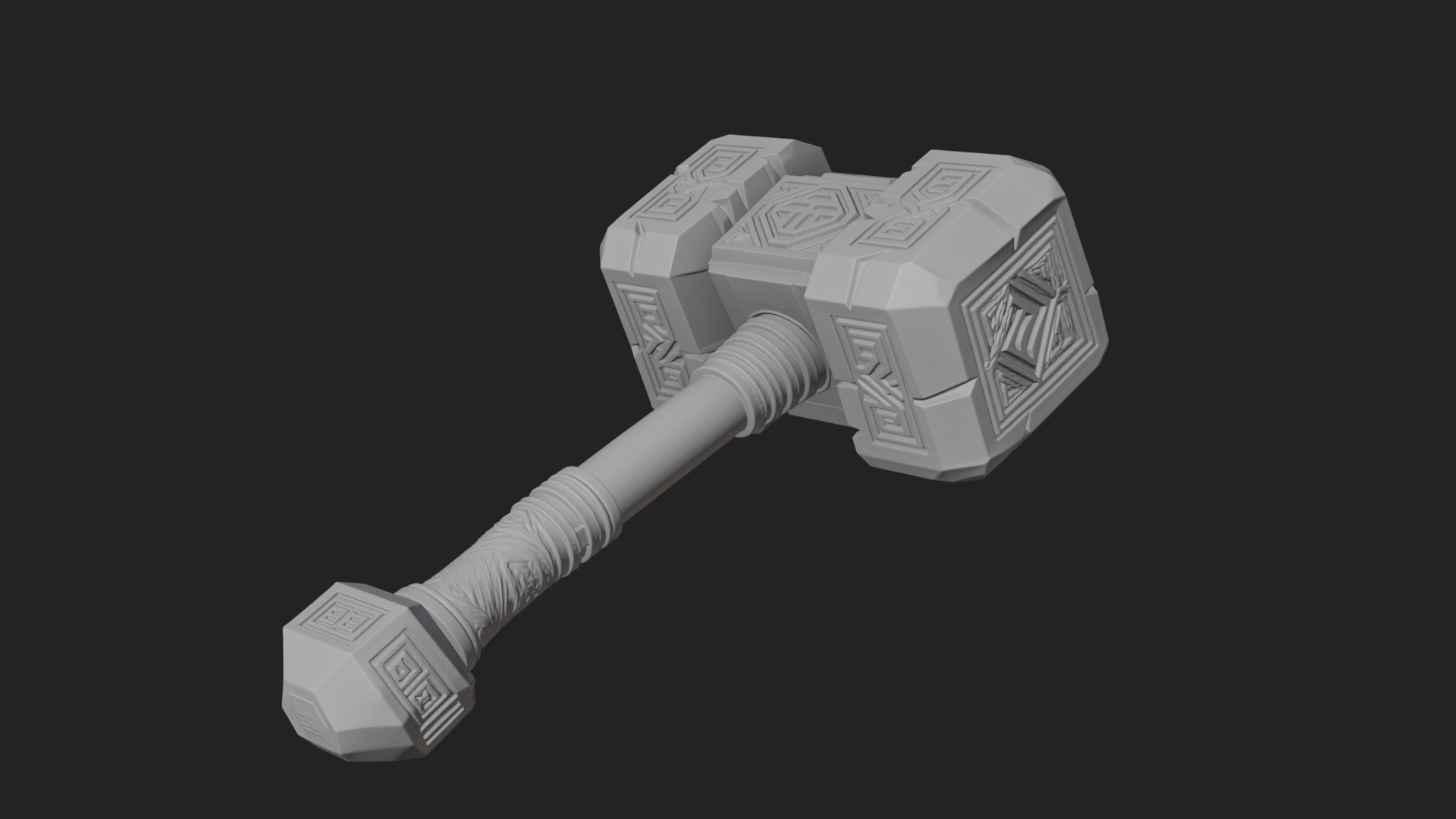 Block Head War Hammer Model Design 9 3D Print Model 3D Model