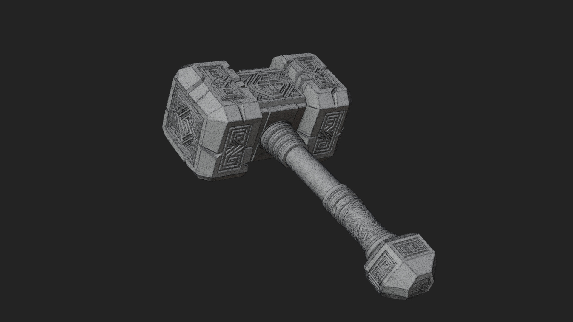 Block Head War Hammer Model Design 9 3D Print Model 3D Model