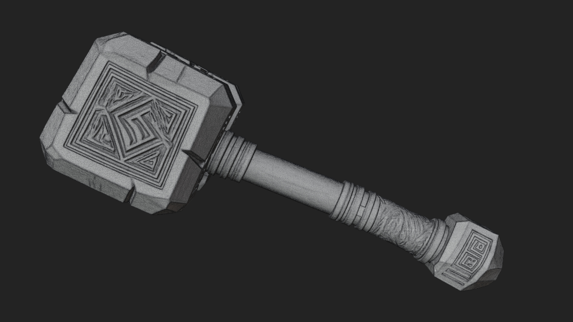 Block Head War Hammer Model Design 9 3D Print Model 3D Model