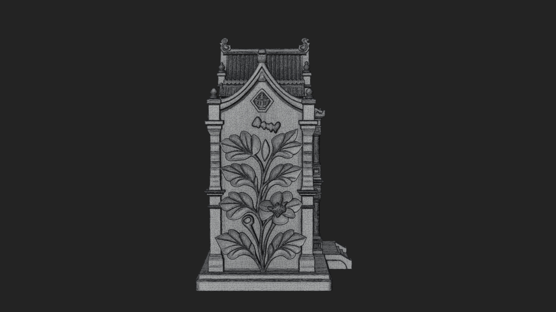 Blossom Carved Manor House Design 2 3D Print Model 3D Model